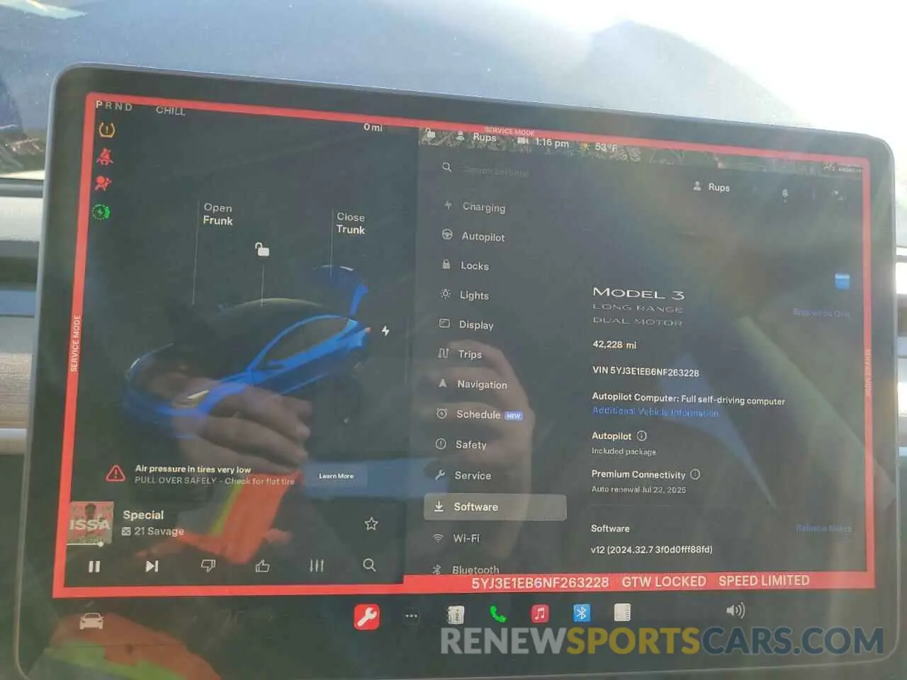 9 fotografías del automóvil dañado 5YJ3E1EB6NF263228 TESLA MODEL 3 2022