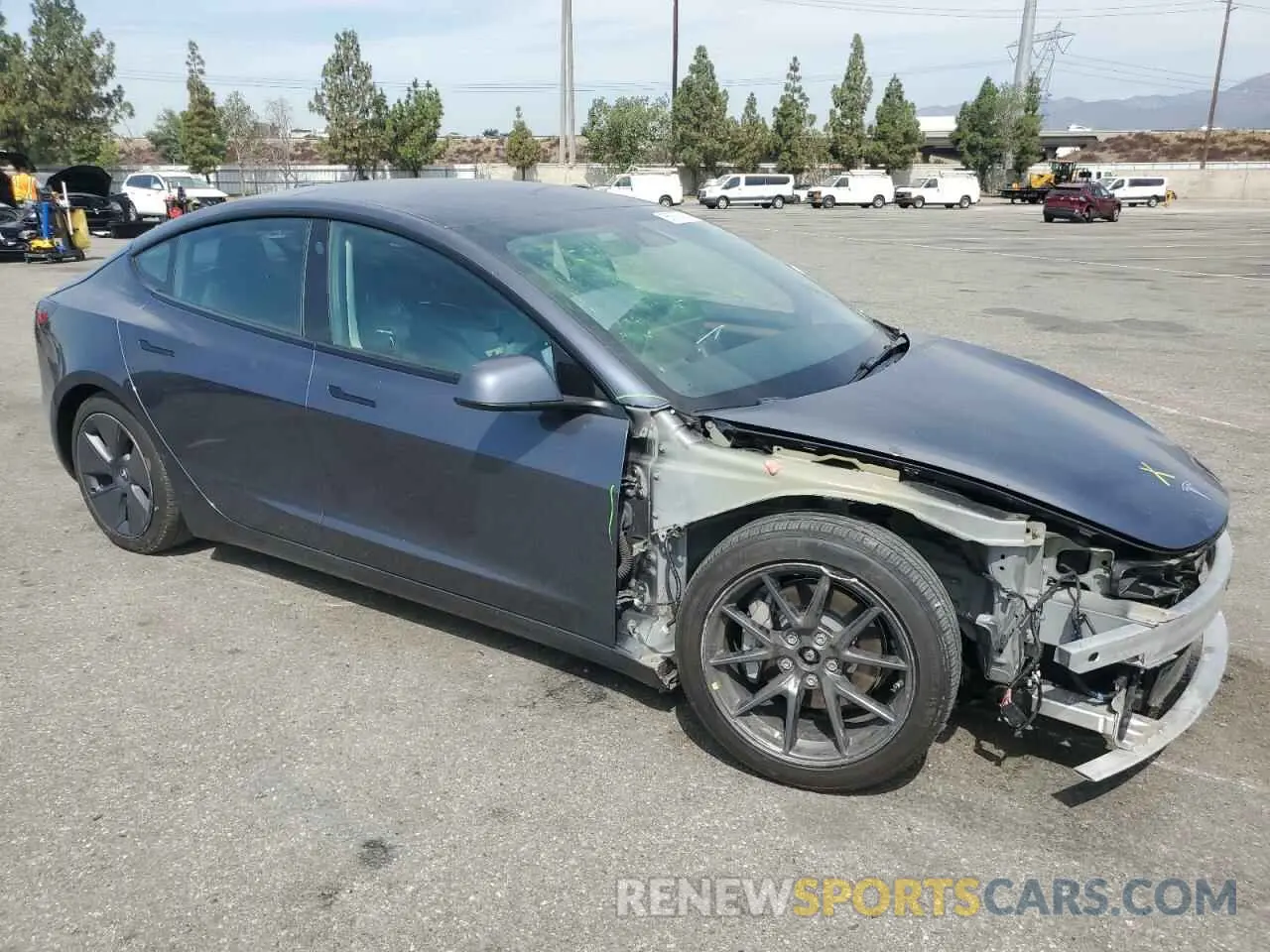 4 fotografías del automóvil dañado 5YJ3E1EB6NF264623 TESLA MODEL 3 2022