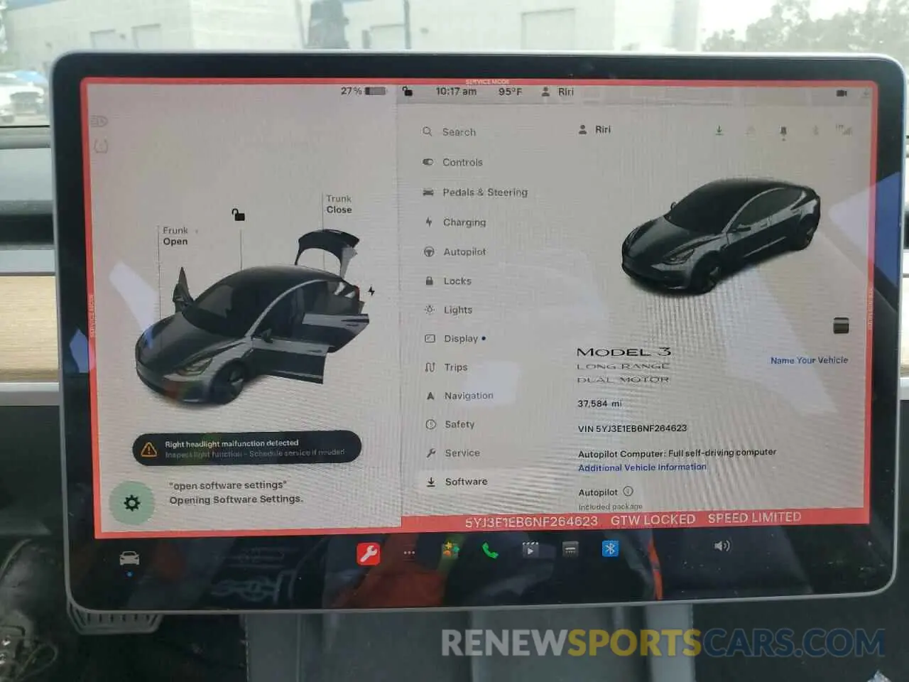 9 fotografías del automóvil dañado 5YJ3E1EB6NF264623 TESLA MODEL 3 2022