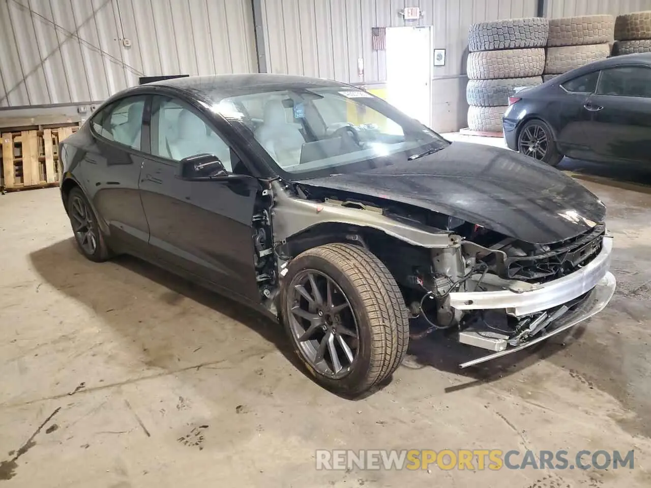 4 fotografías del automóvil dañado 5YJ3E1EB6NF278652 TESLA MODEL 3 2022