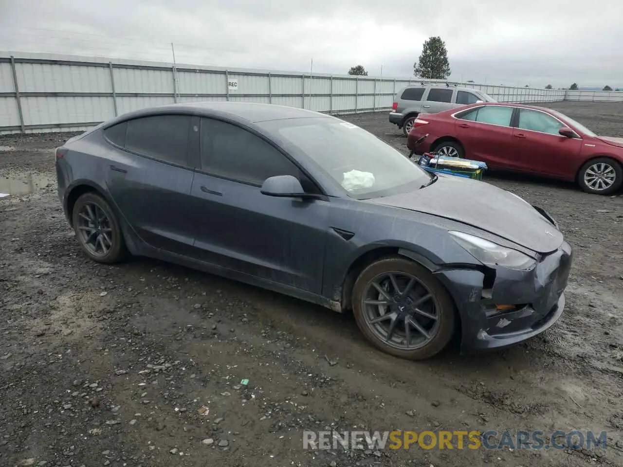 4 fotografías del automóvil dañado 5YJ3E1EB6NF362194 TESLA MODEL 3 2022