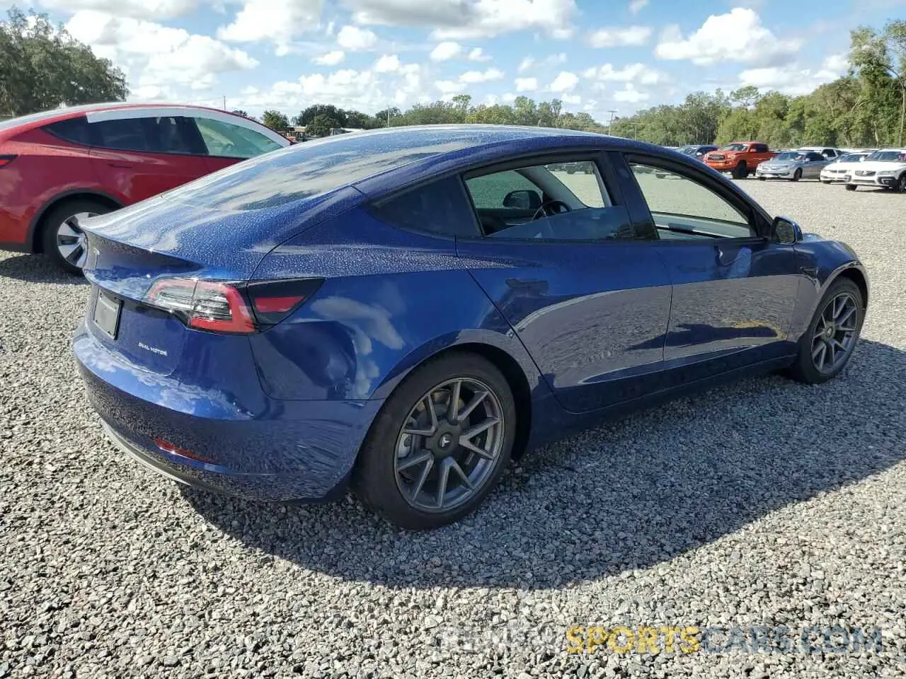 3 fotografías del automóvil dañado 5YJ3E1EB7NF103357 TESLA MODEL 3 2022