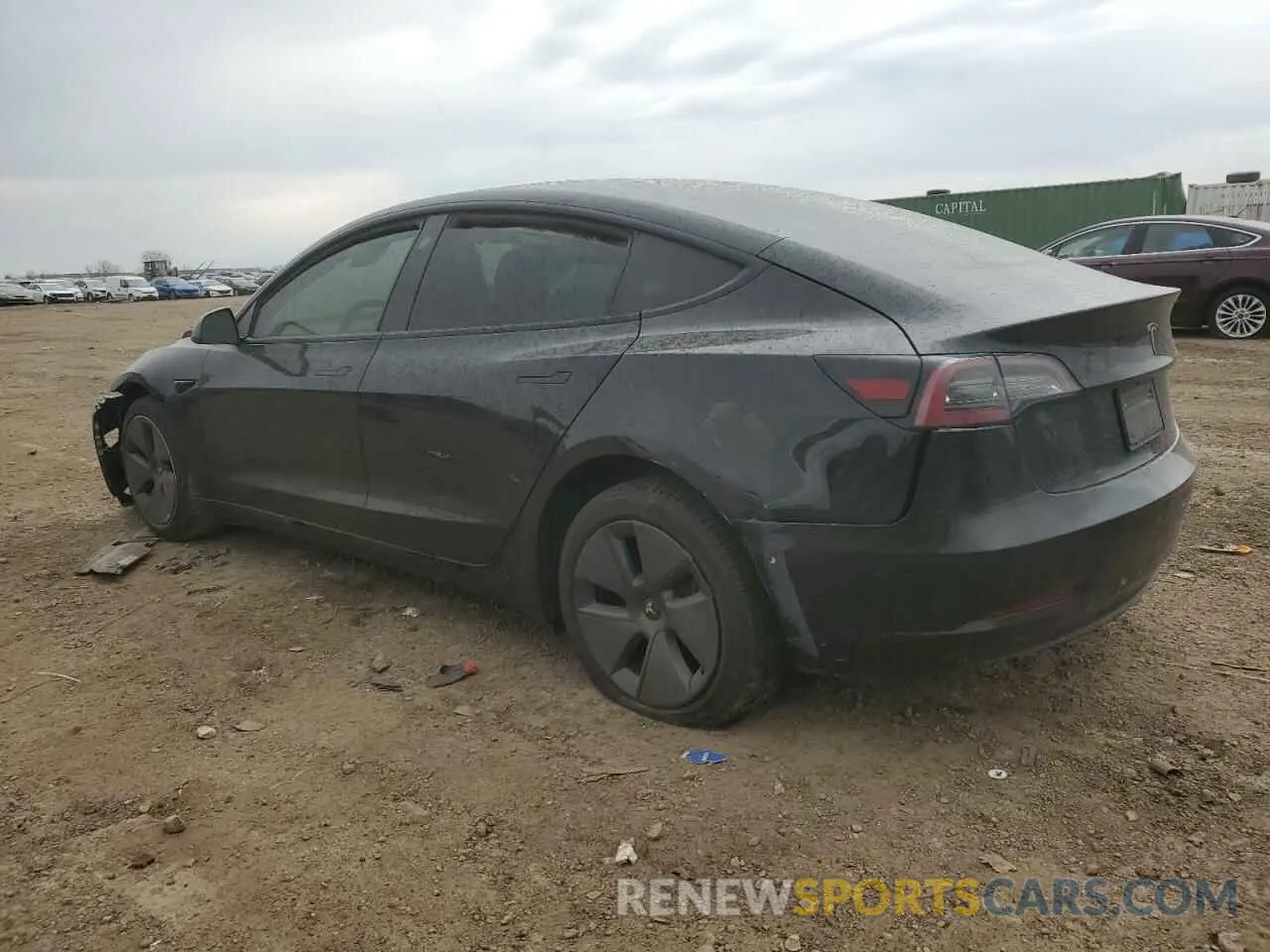 2 fotografías del automóvil dañado 5YJ3E1EB7NF110261 TESLA MODEL 3 2022