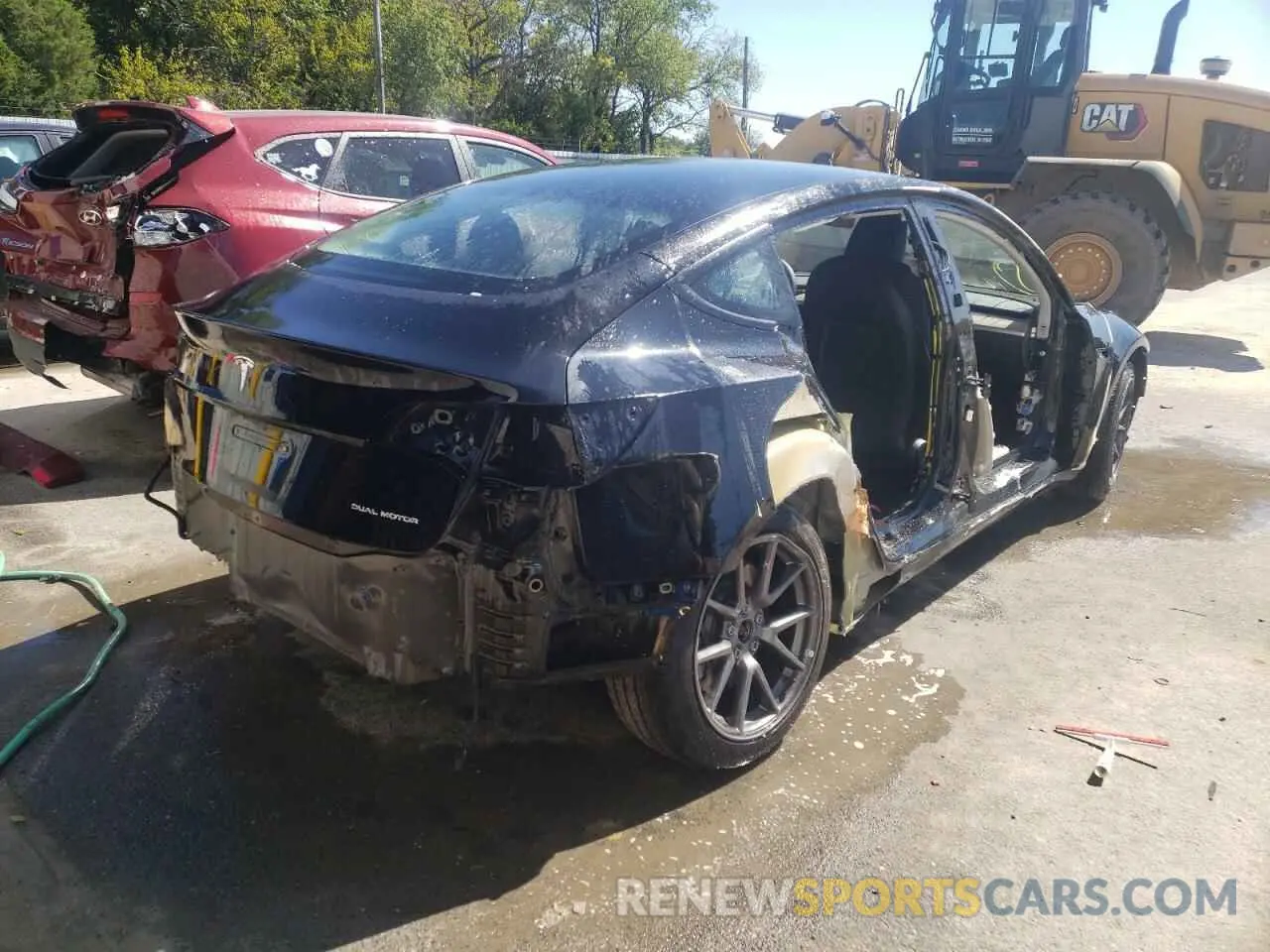 4 fotografías del automóvil dañado 5YJ3E1EB7NF110633 TESLA MODEL 3 2022