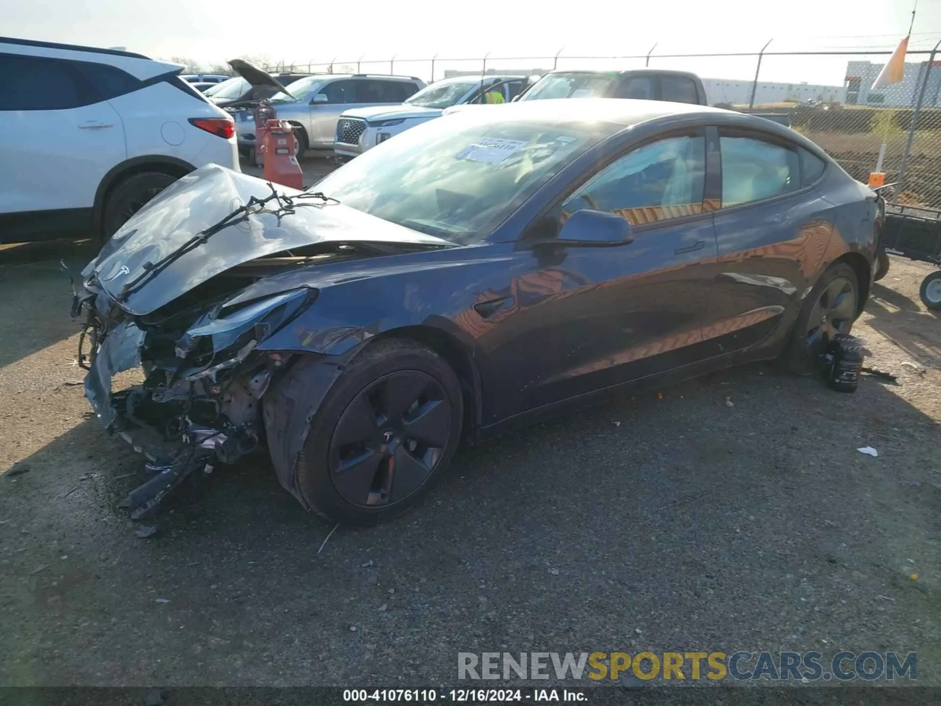 2 fotografías del automóvil dañado 5YJ3E1EB7NF127920 TESLA MODEL 3 2022