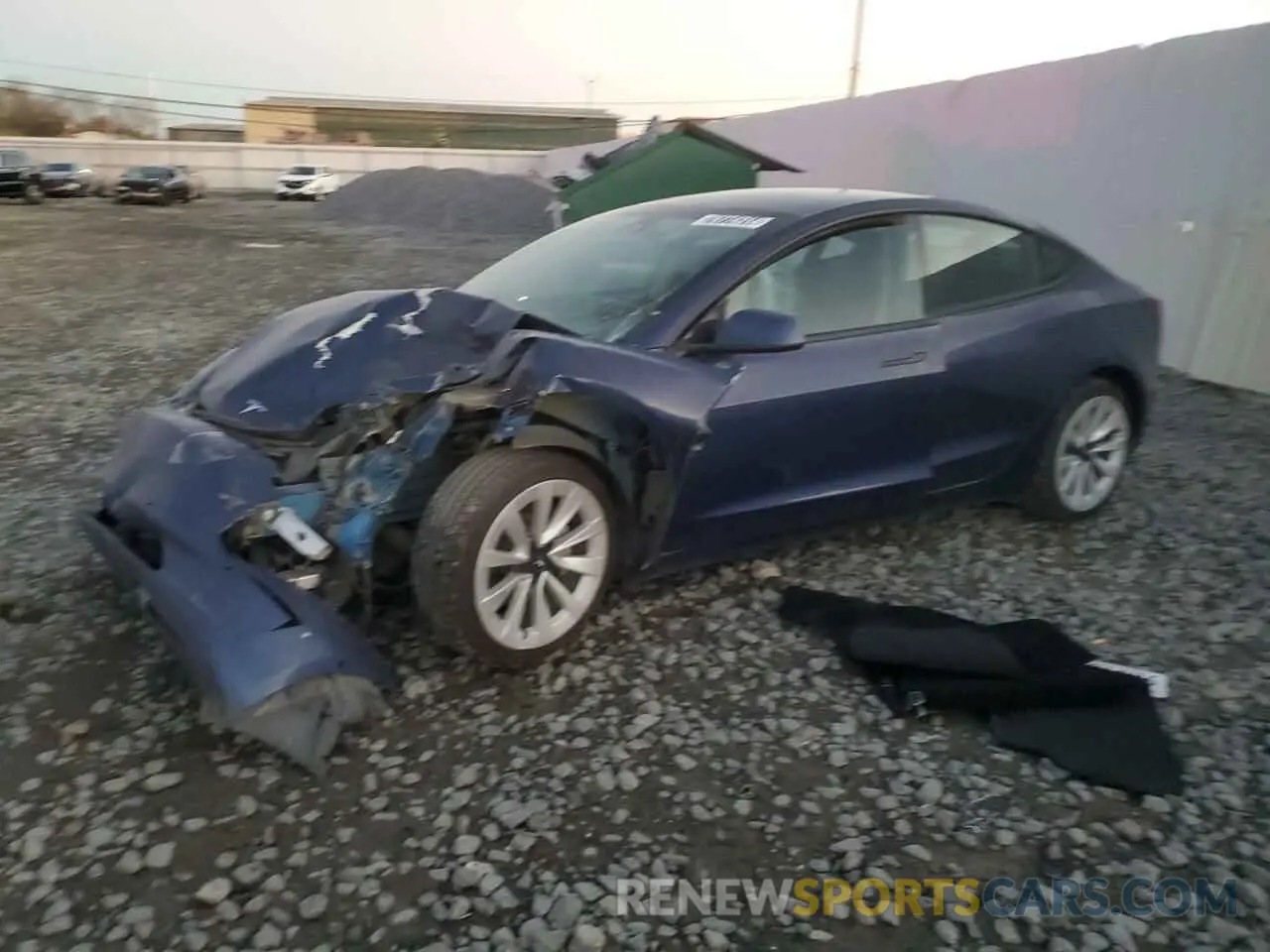 1 fotografías del automóvil dañado 5YJ3E1EB7NF143938 TESLA MODEL 3 2022