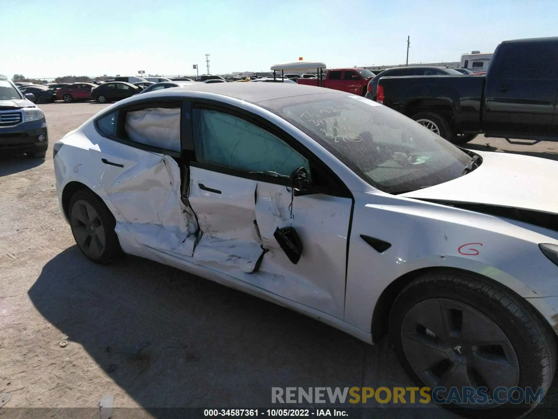 6 fotografías del automóvil dañado 5YJ3E1EB7NF172498 TESLA MODEL 3 2022
