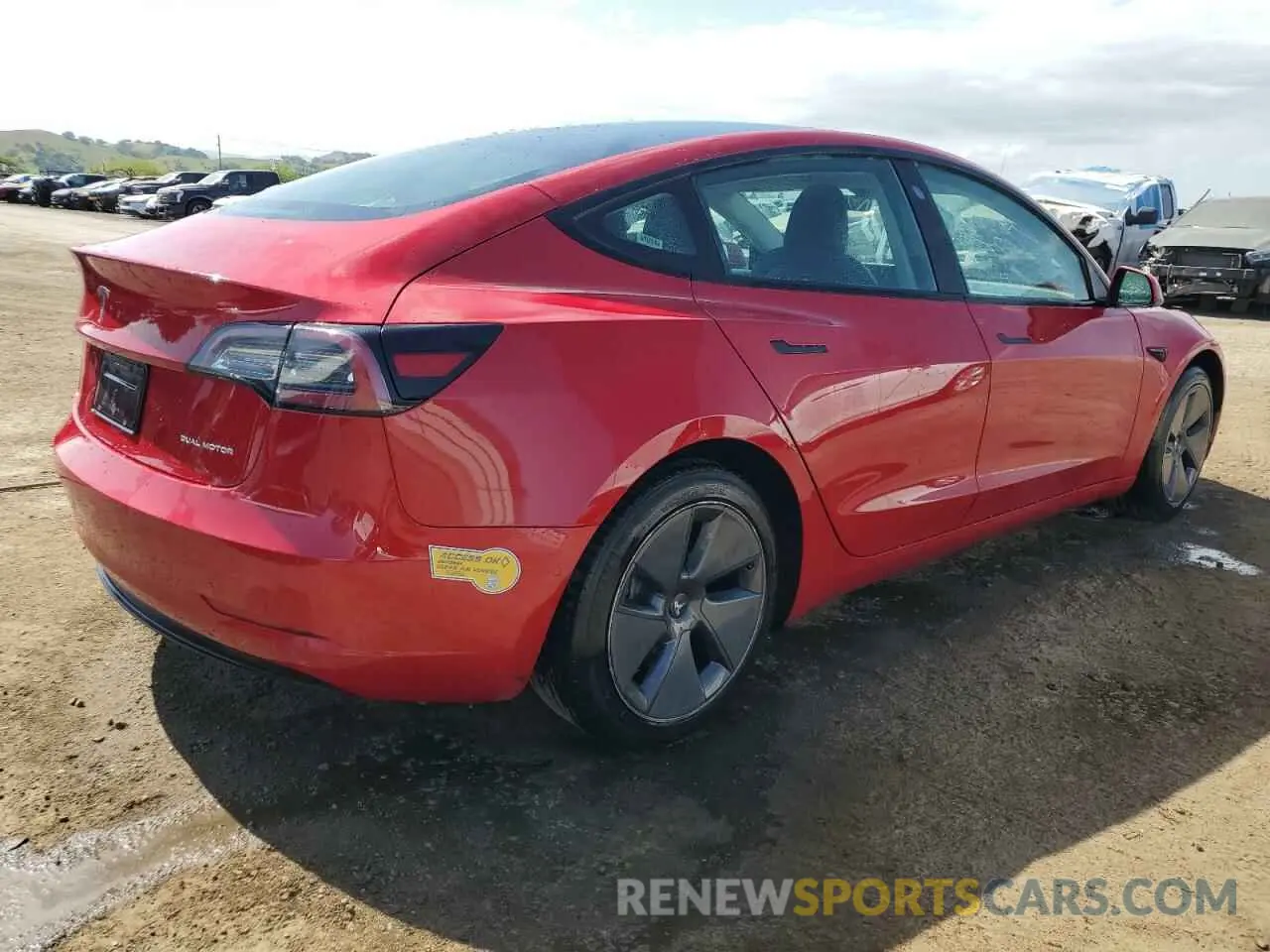 3 fotografías del automóvil dañado 5YJ3E1EB7NF176065 TESLA MODEL 3 2022