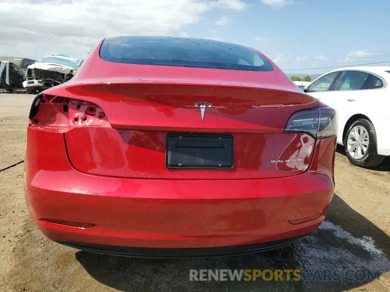 6 fotografías del automóvil dañado 5YJ3E1EB7NF176065 TESLA MODEL 3 2022