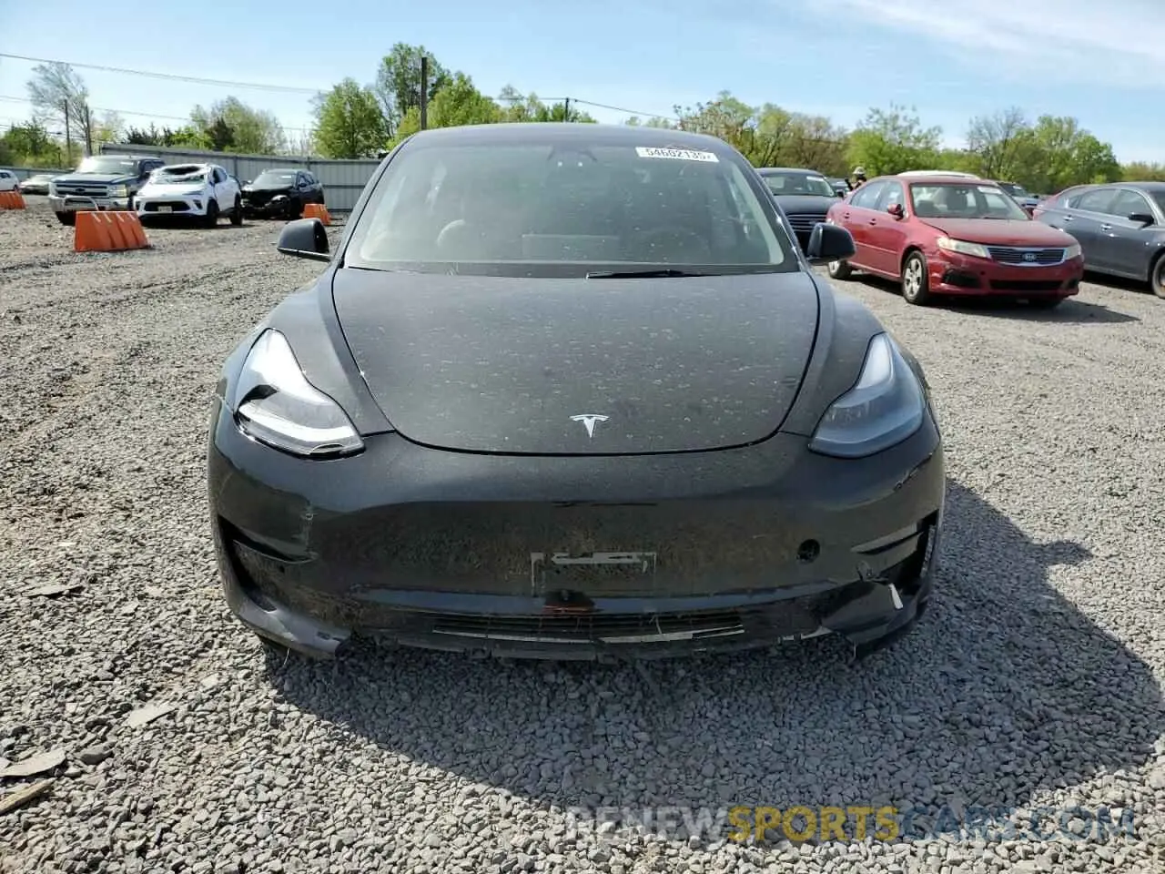 5 fotografías del automóvil dañado 5YJ3E1EB7NF177197 TESLA MODEL 3 2022