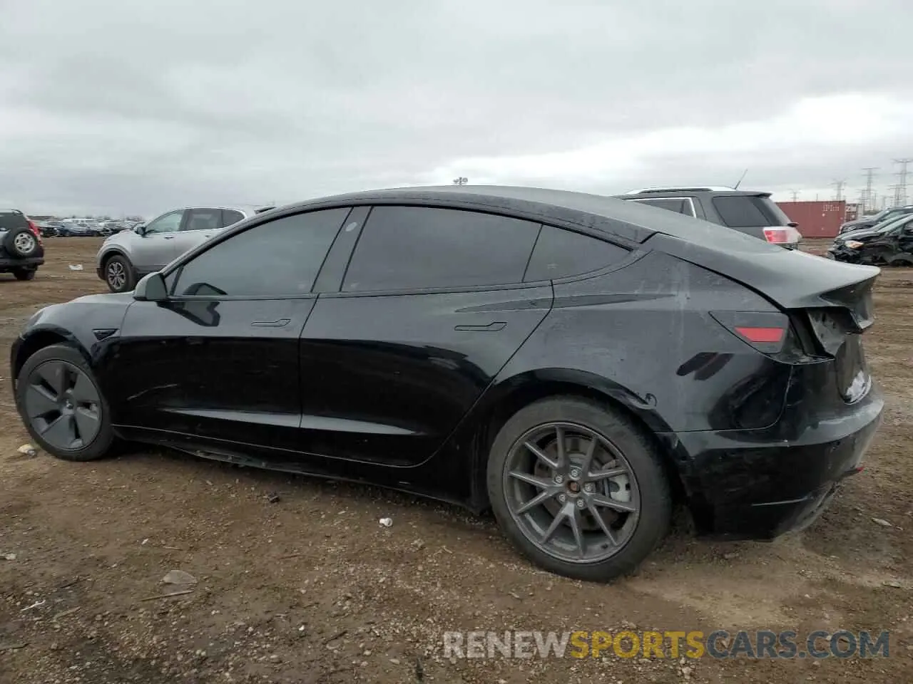 2 fotografías del automóvil dañado 5YJ3E1EB7NF189771 TESLA MODEL 3 2022