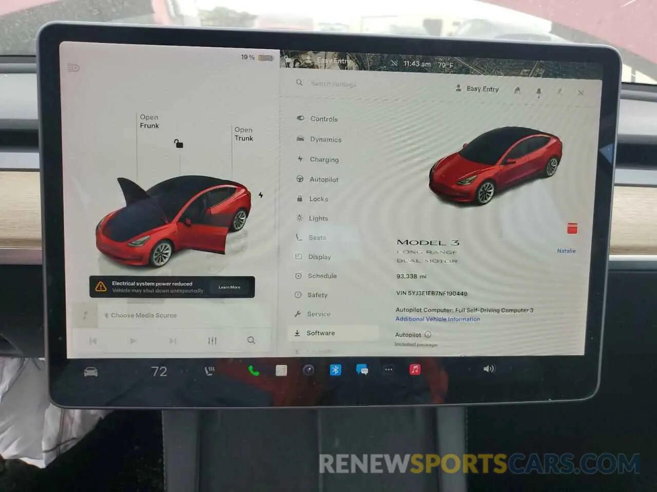9 fotografías del automóvil dañado 5YJ3E1EB7NF190449 TESLA MODEL 3 2022