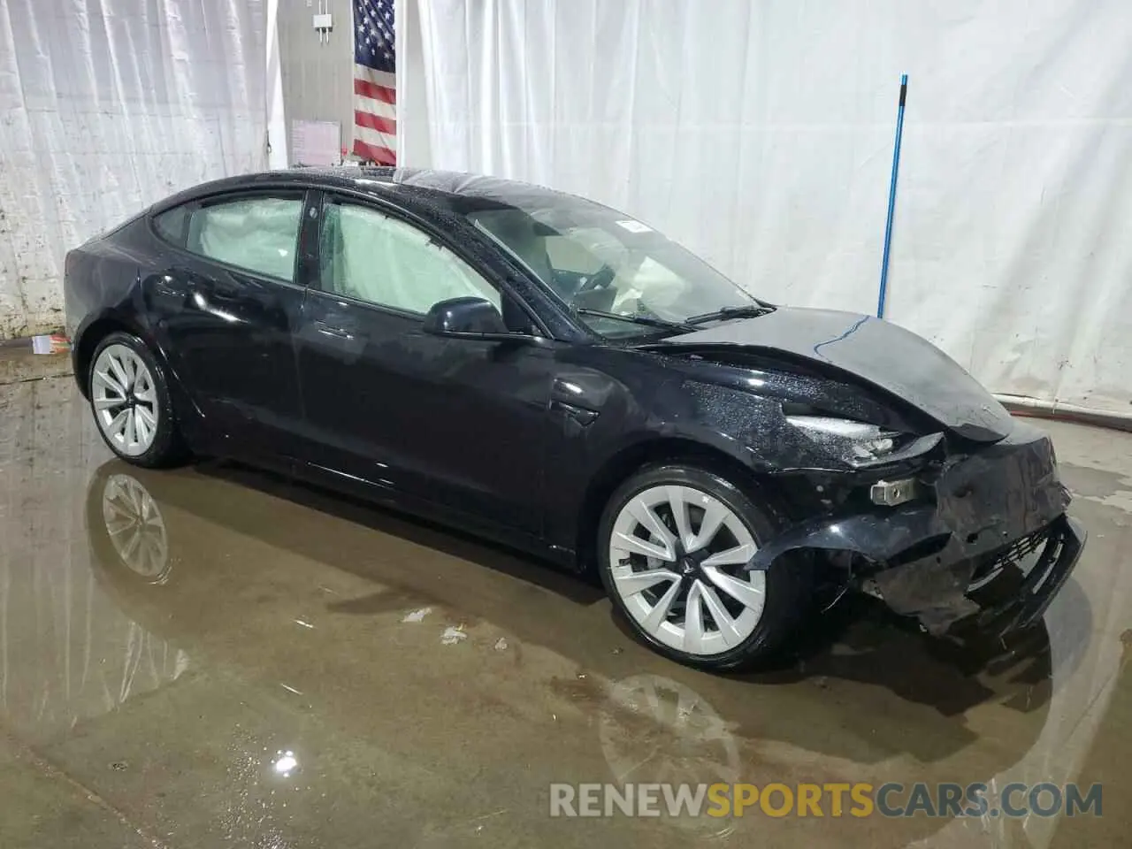 4 fotografías del automóvil dañado 5YJ3E1EB7NF191634 TESLA MODEL 3 2022