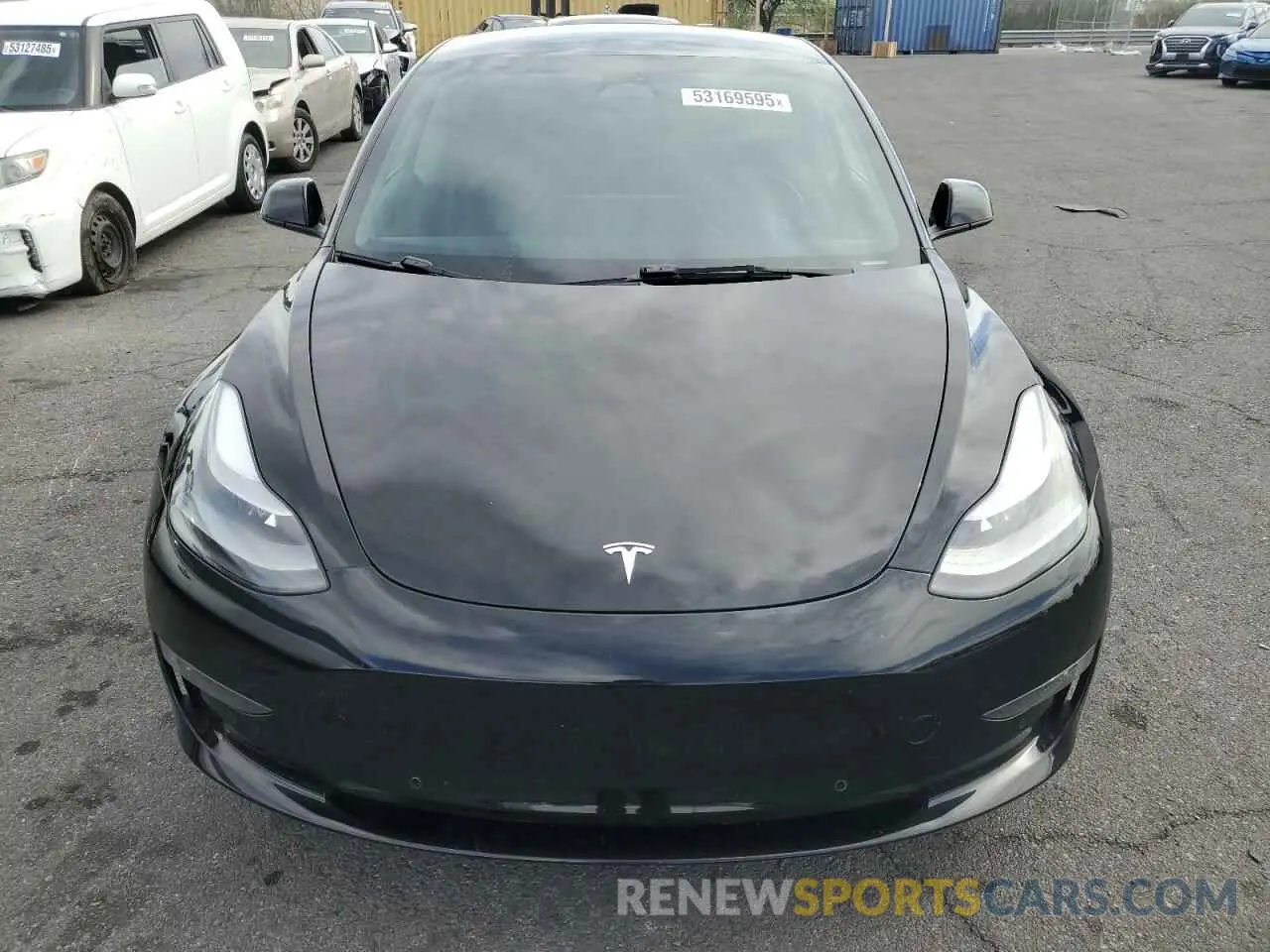5 fotografías del automóvil dañado 5YJ3E1EB7NF195425 TESLA MODEL 3 2022