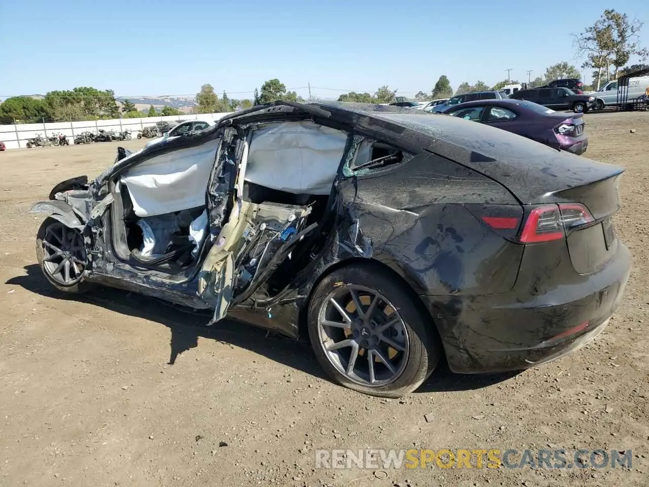 2 fotografías del automóvil dañado 5YJ3E1EB7NF205712 TESLA MODEL 3 2022