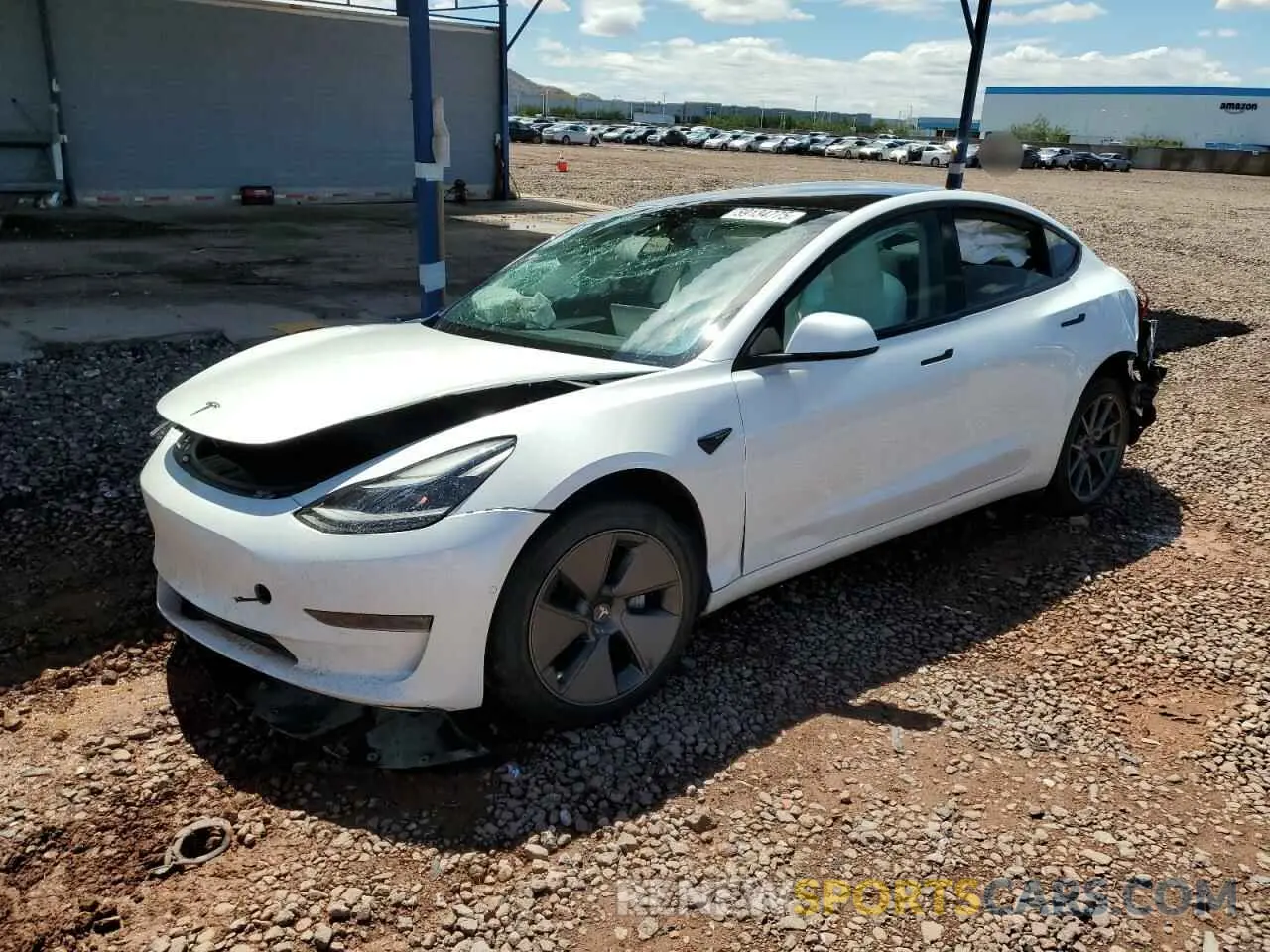 1 fotografías del automóvil dañado 5YJ3E1EB7NF228519 TESLA MODEL 3 2022