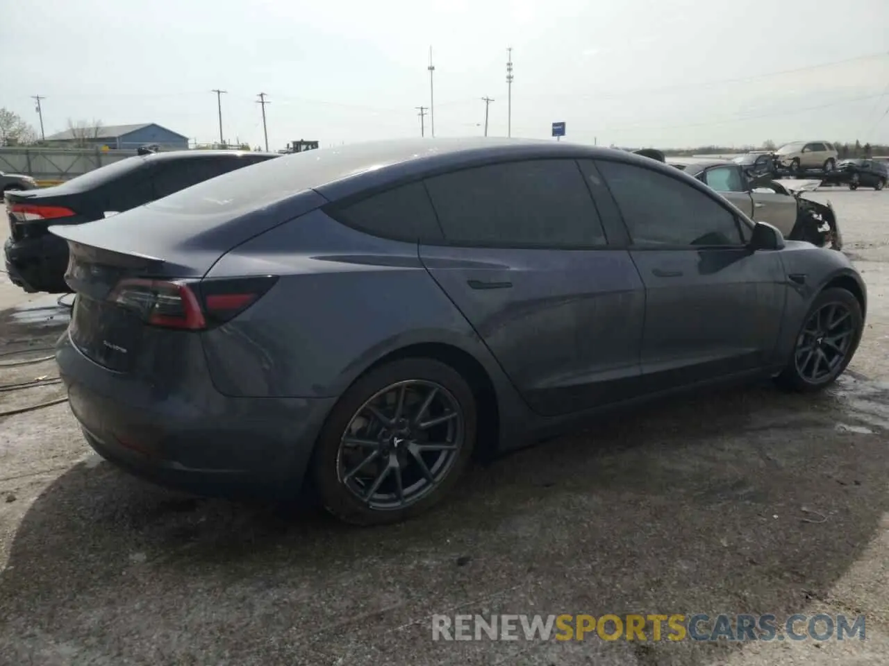 3 fotografías del automóvil dañado 5YJ3E1EB7NF238905 TESLA MODEL 3 2022
