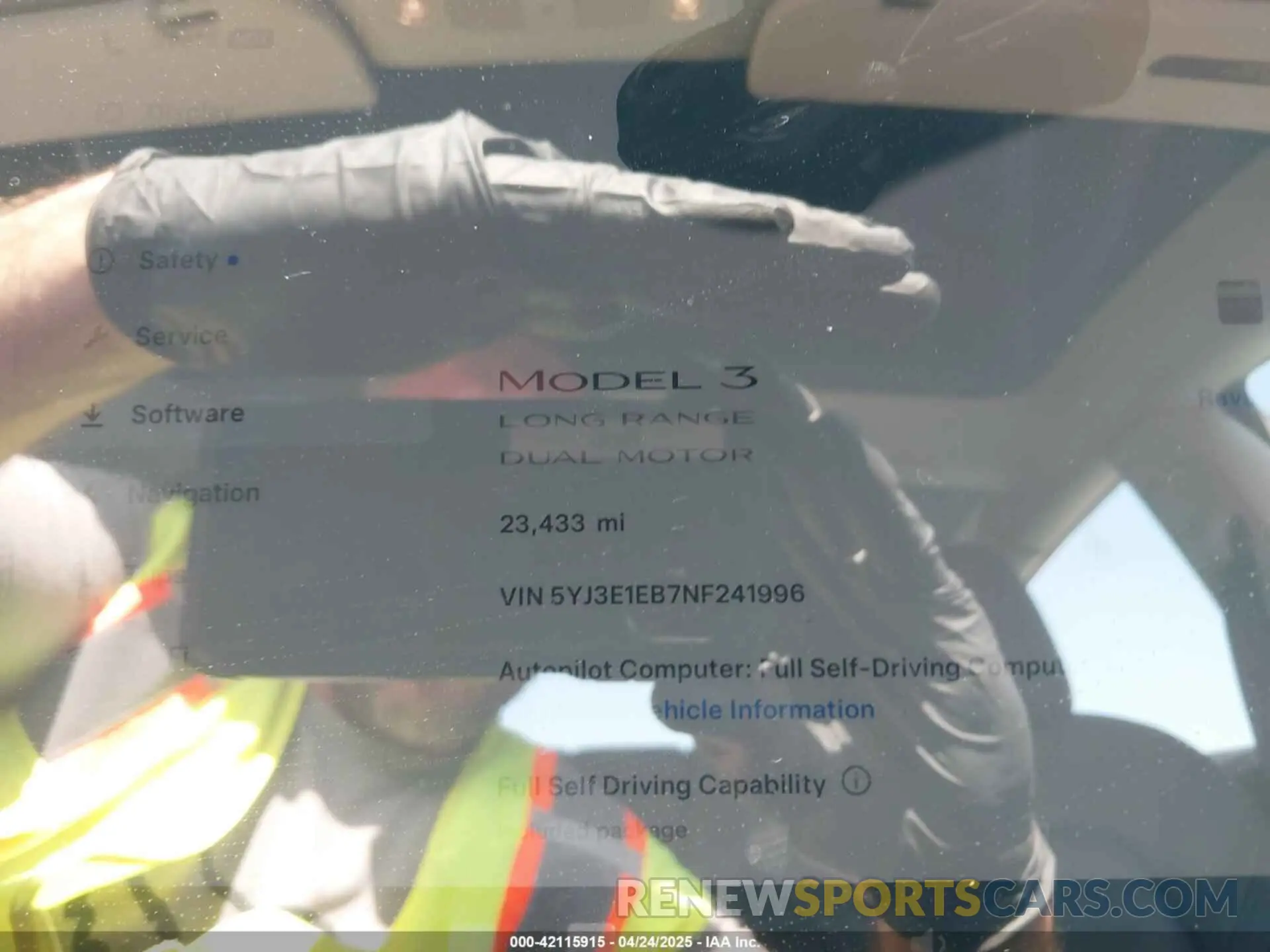7 fotografías del automóvil dañado 5YJ3E1EB7NF241996 TESLA MODEL 3 2022