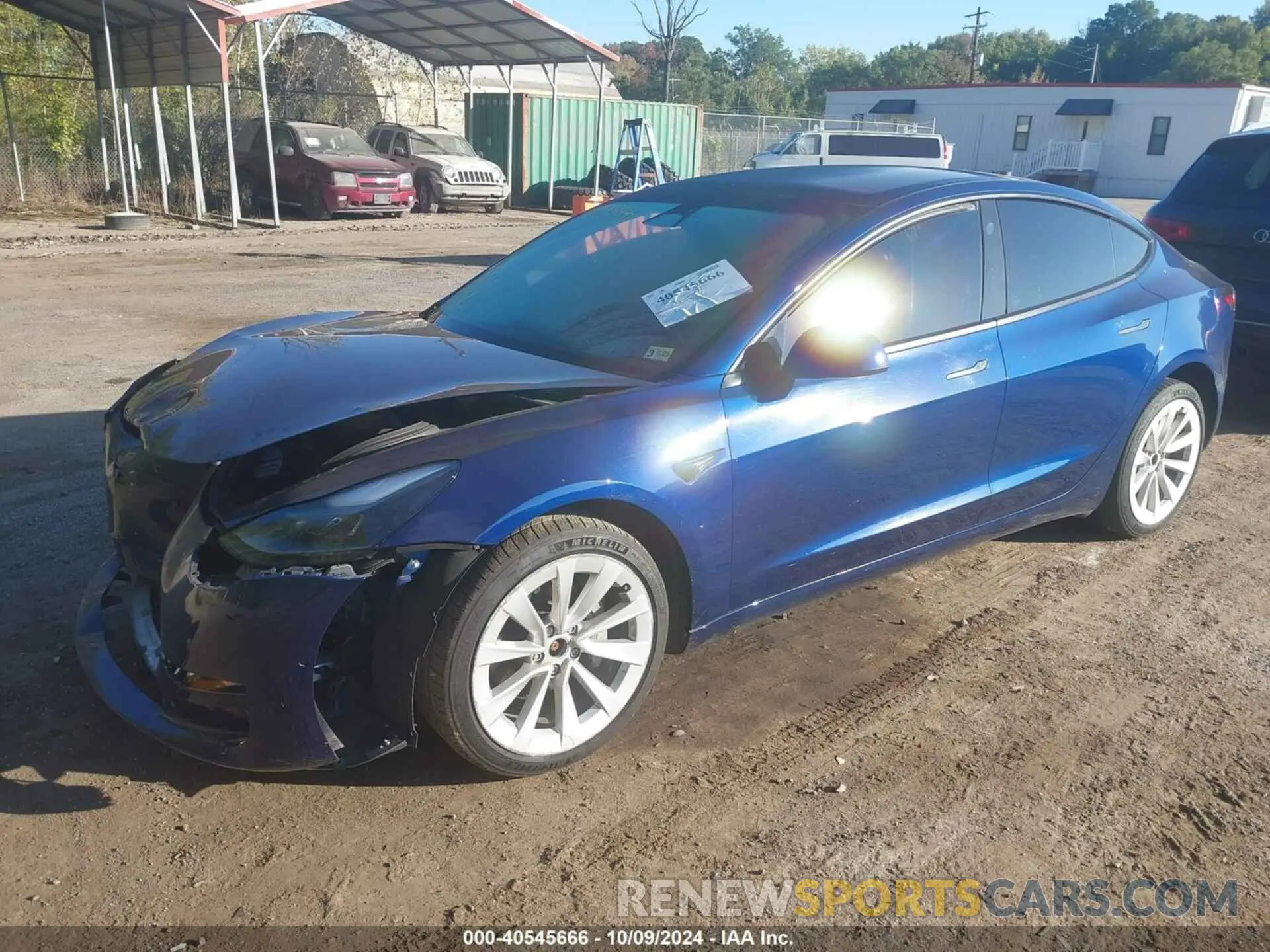 2 fotografías del automóvil dañado 5YJ3E1EB7NF289420 TESLA MODEL 3 2022