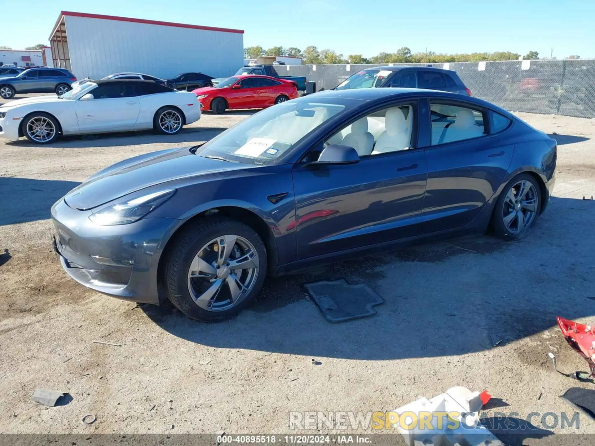 2 fotografías del automóvil dañado 5YJ3E1EB7NF342276 TESLA MODEL 3 2022