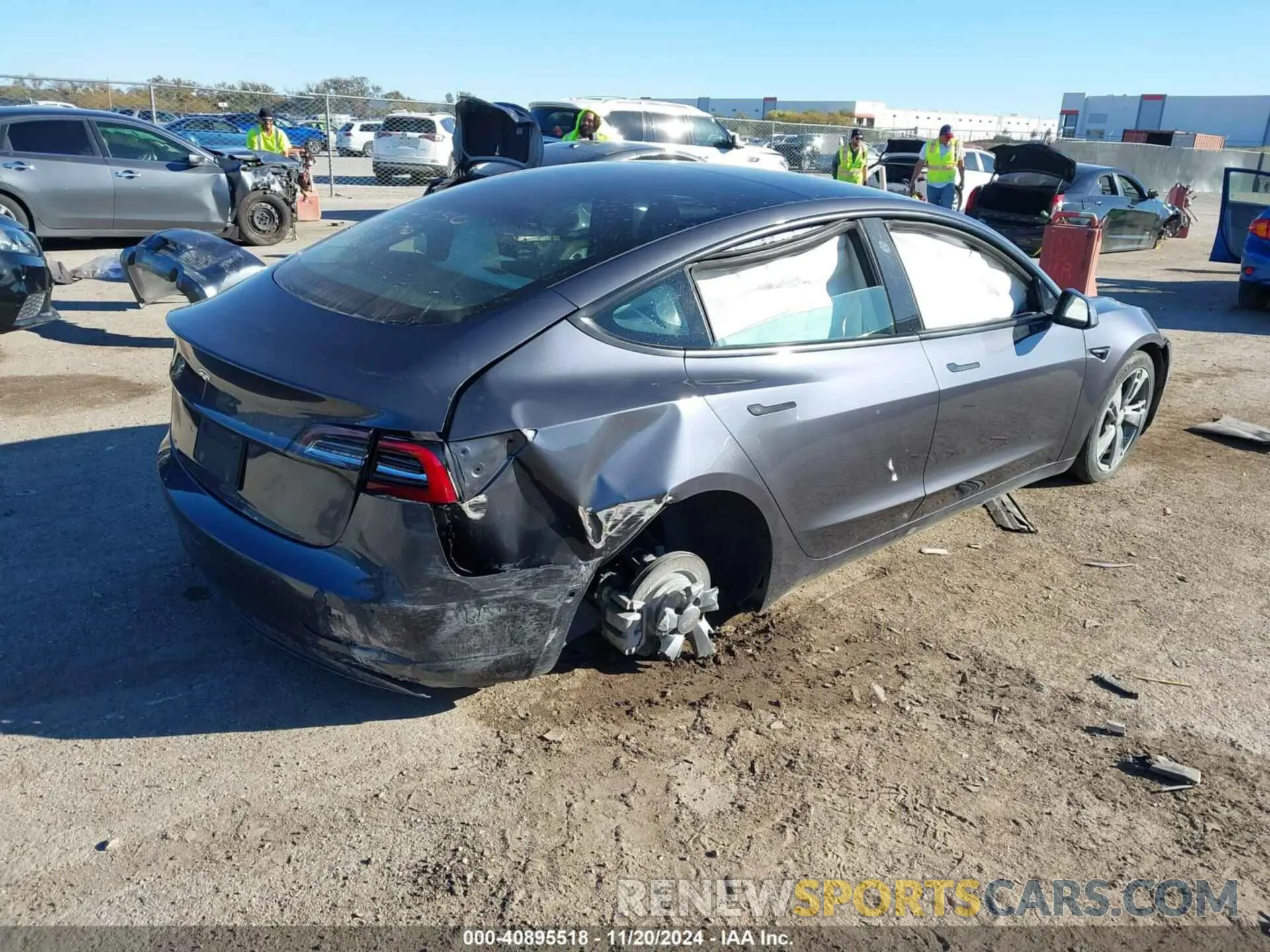 4 fotografías del automóvil dañado 5YJ3E1EB7NF342276 TESLA MODEL 3 2022
