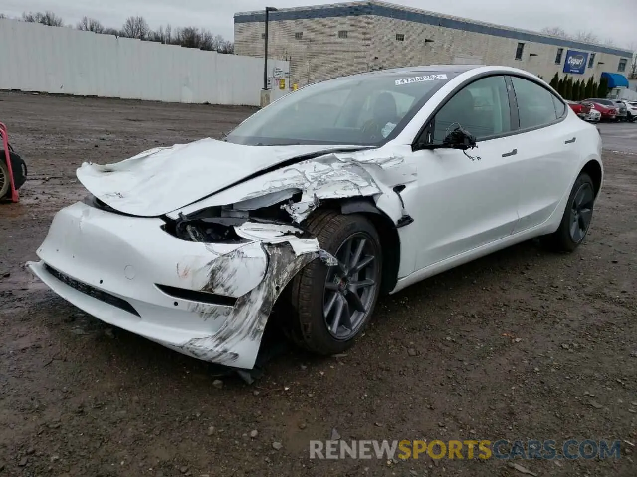 2 fotografías del automóvil dañado 5YJ3E1EB8NF106915 TESLA MODEL 3 2022