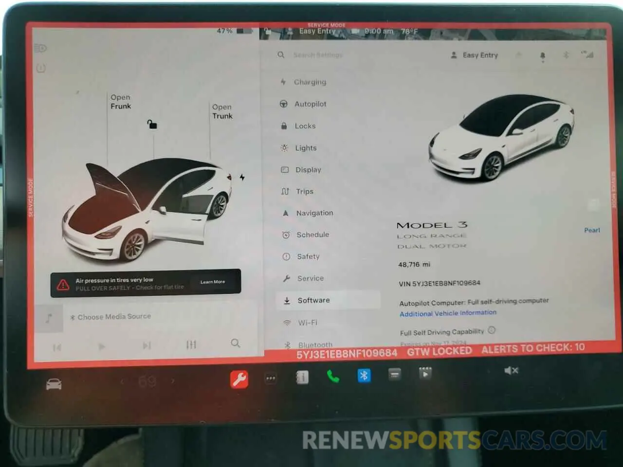9 fotografías del automóvil dañado 5YJ3E1EB8NF109684 TESLA MODEL 3 2022