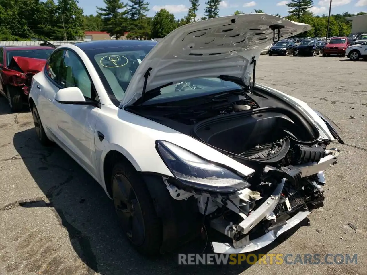 1 fotografías del automóvil dañado 5YJ3E1EB8NF119213 TESLA MODEL 3 2022