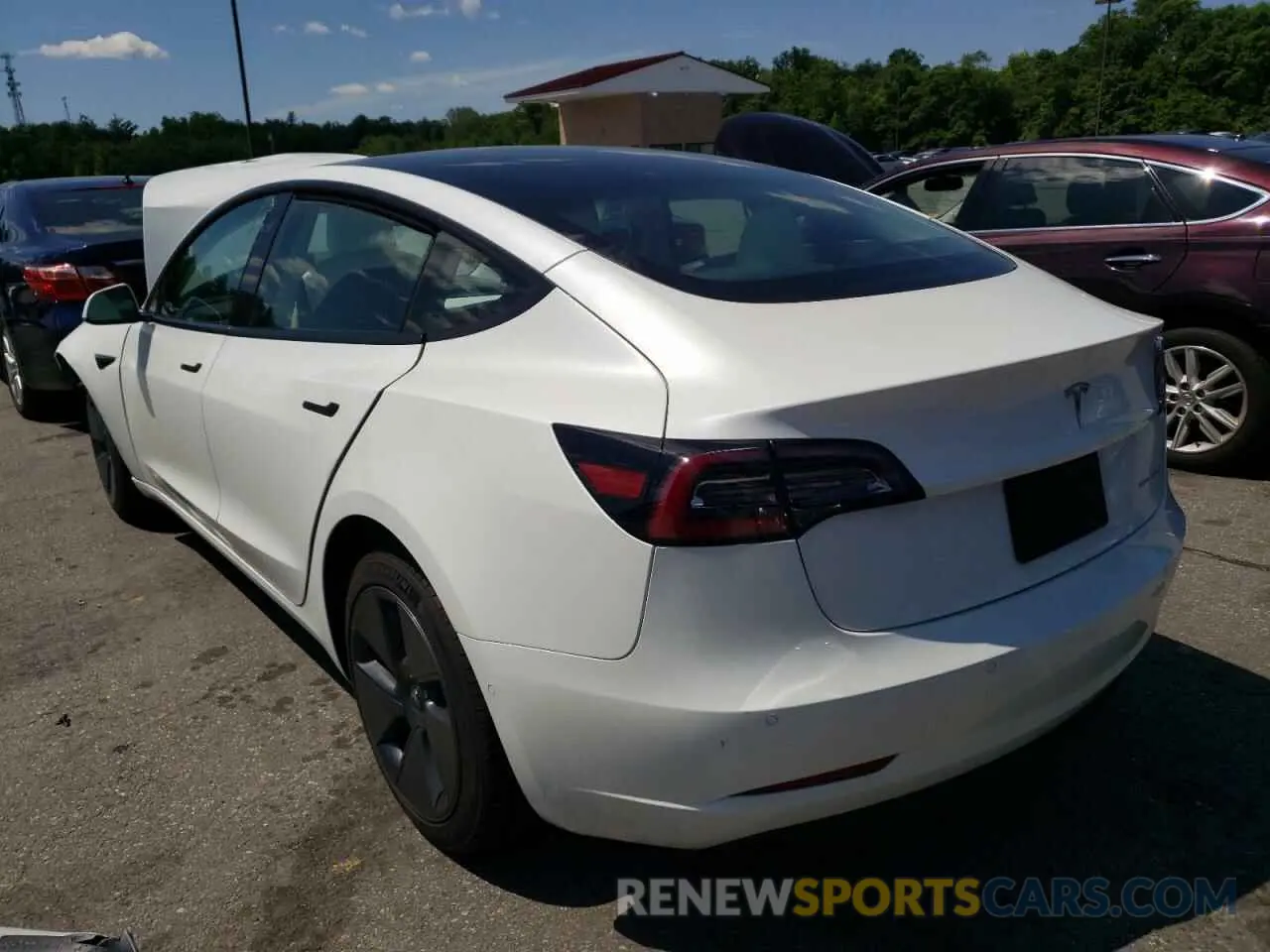 3 fotografías del automóvil dañado 5YJ3E1EB8NF119213 TESLA MODEL 3 2022