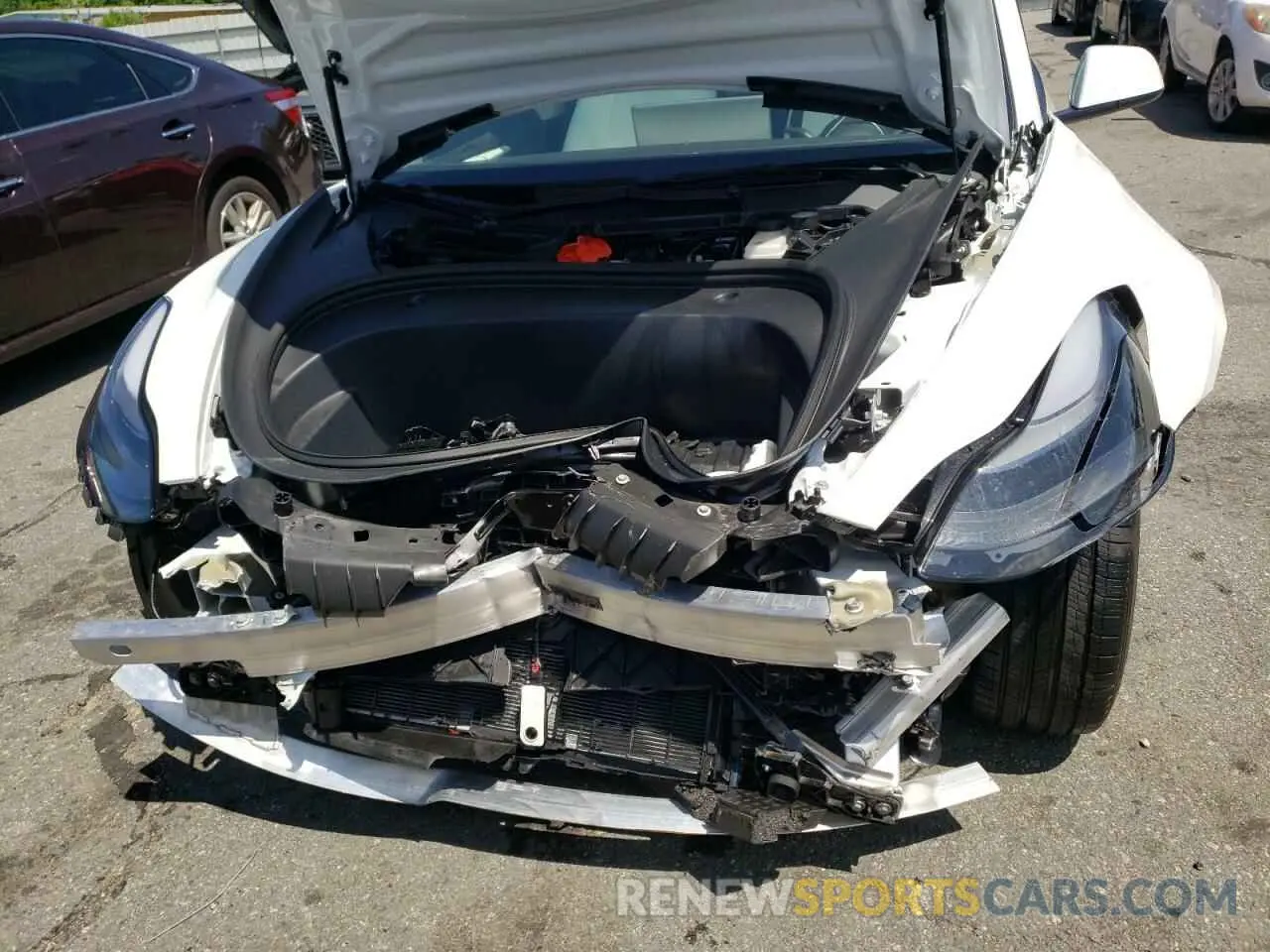 9 fotografías del automóvil dañado 5YJ3E1EB8NF119213 TESLA MODEL 3 2022