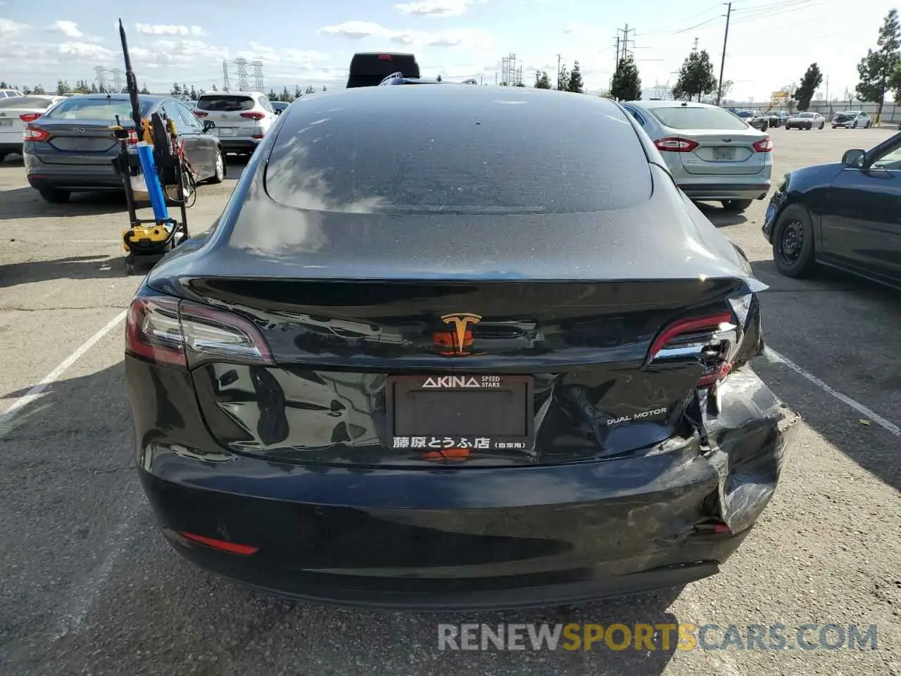 6 fotografías del automóvil dañado 5YJ3E1EB8NF125934 TESLA MODEL 3 2022