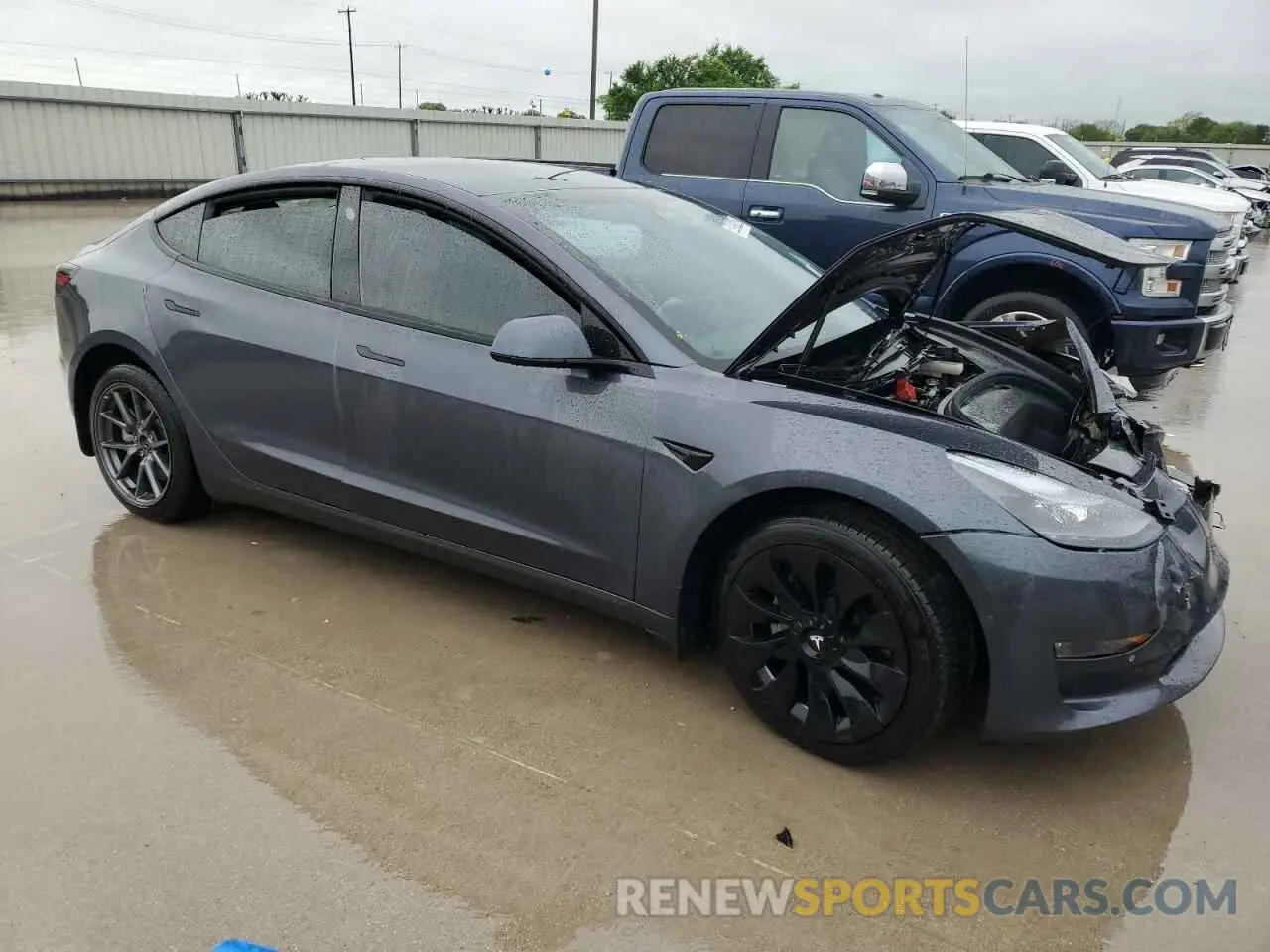 4 fotografías del automóvil dañado 5YJ3E1EB8NF129126 TESLA MODEL 3 2022