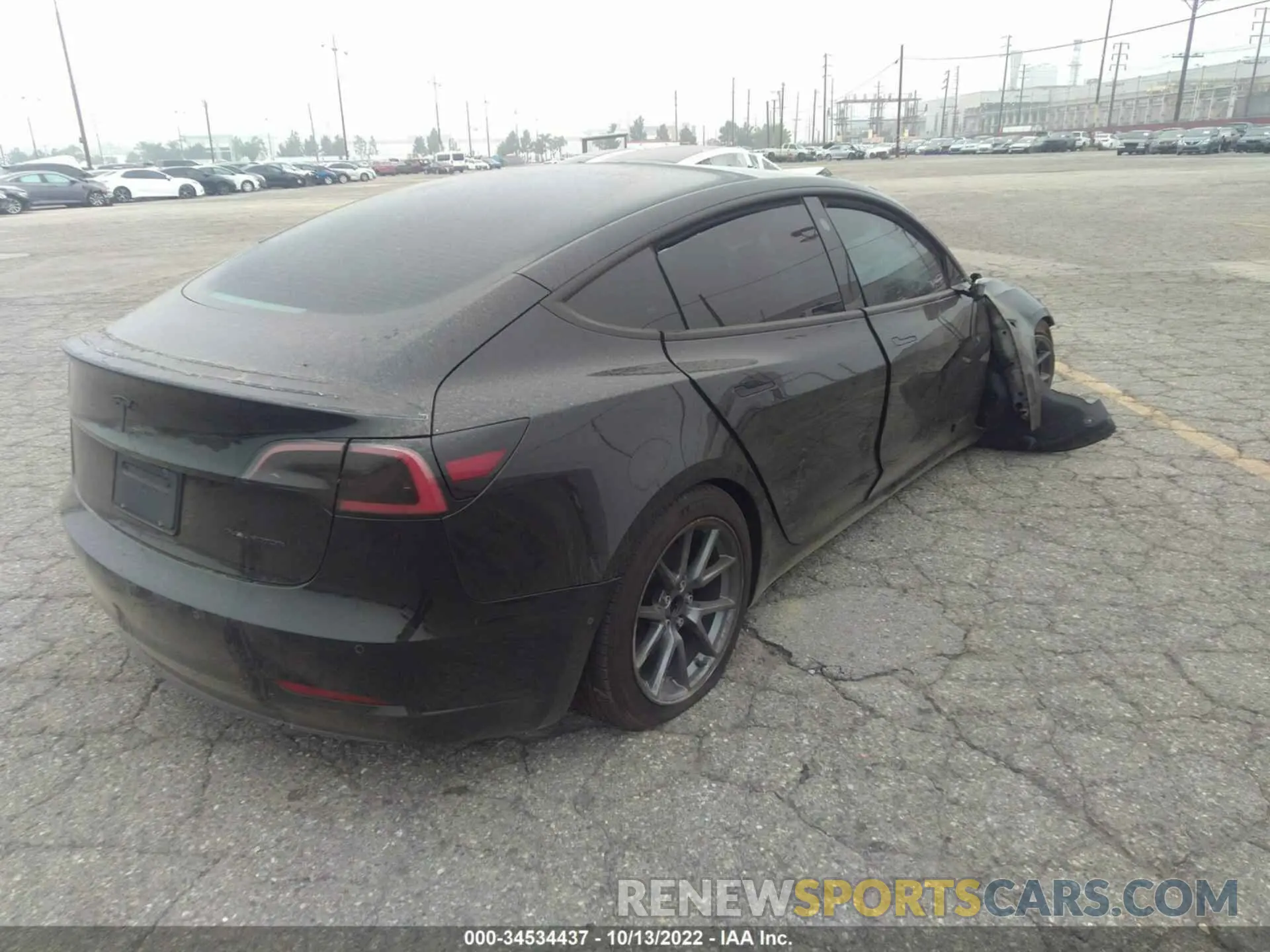 4 fotografías del automóvil dañado 5YJ3E1EB8NF134455 TESLA MODEL 3 2022