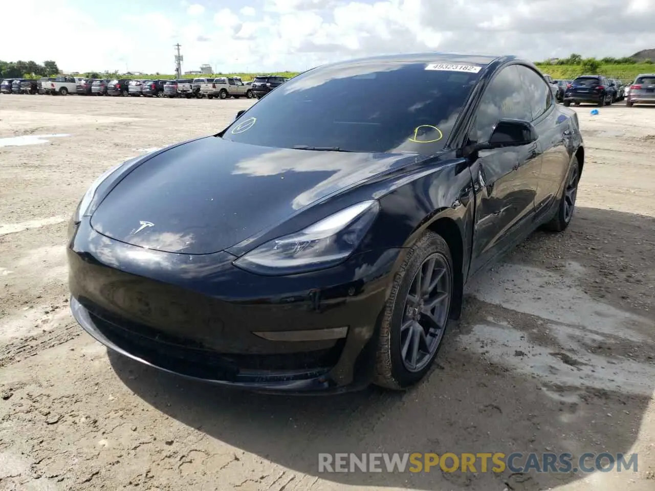2 fotografías del automóvil dañado 5YJ3E1EB8NF152387 TESLA MODEL 3 2022