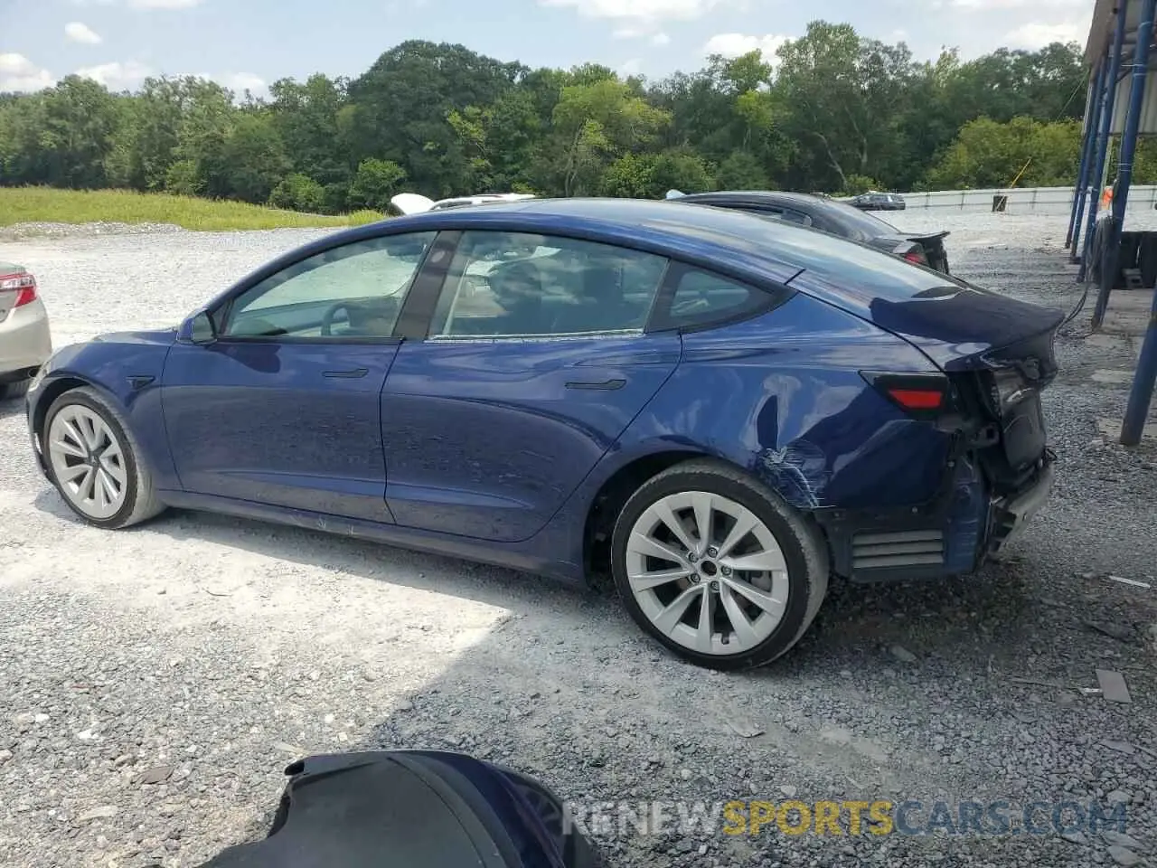 2 fotografías del automóvil dañado 5YJ3E1EB8NF188029 TESLA MODEL 3 2022