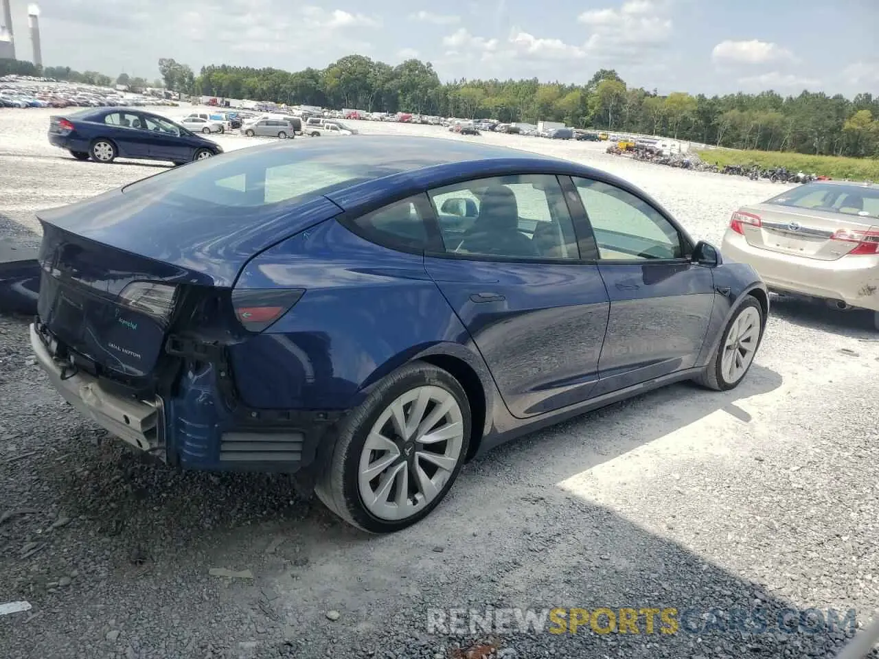 3 fotografías del automóvil dañado 5YJ3E1EB8NF188029 TESLA MODEL 3 2022