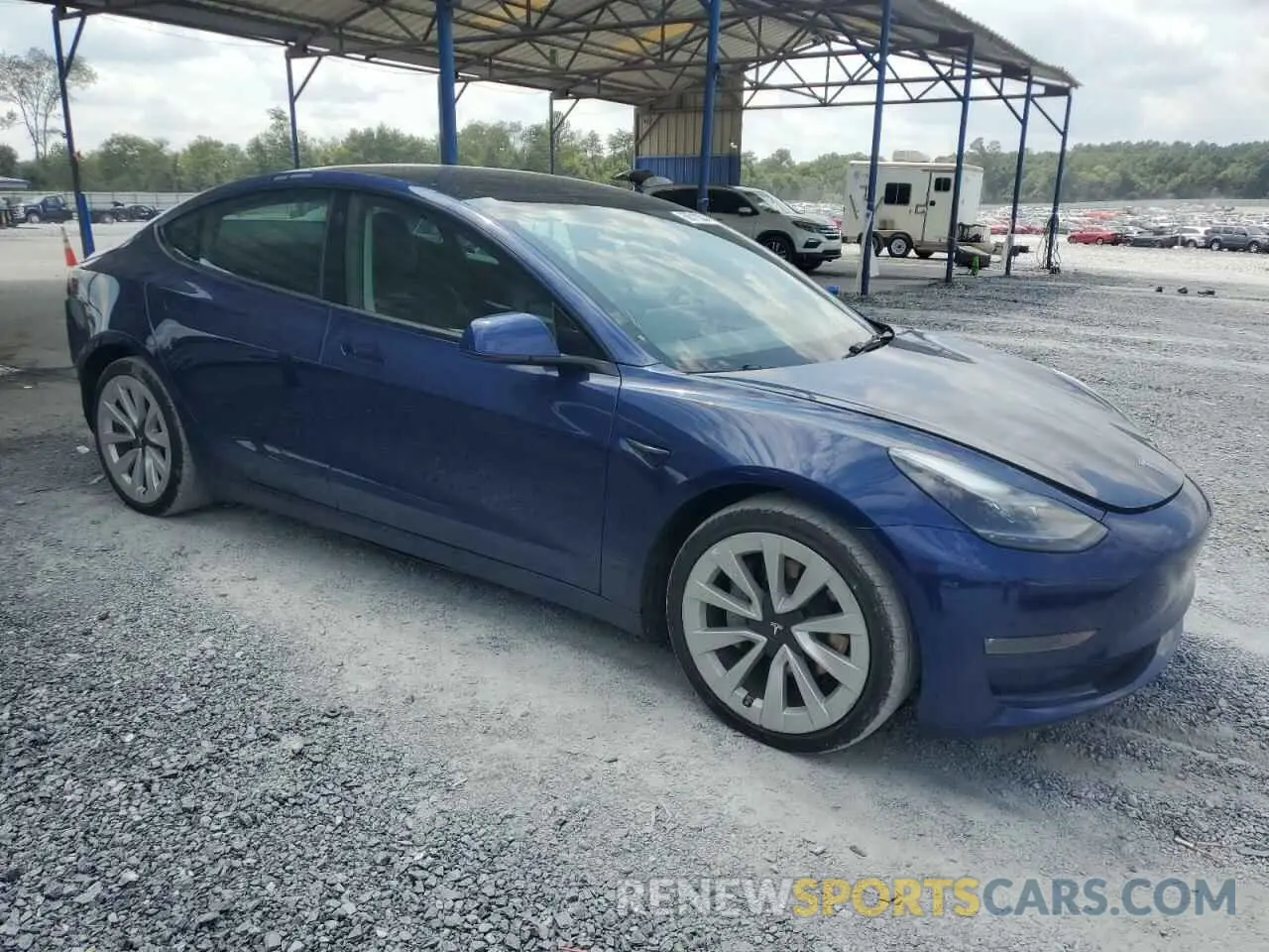 4 fotografías del automóvil dañado 5YJ3E1EB8NF188029 TESLA MODEL 3 2022