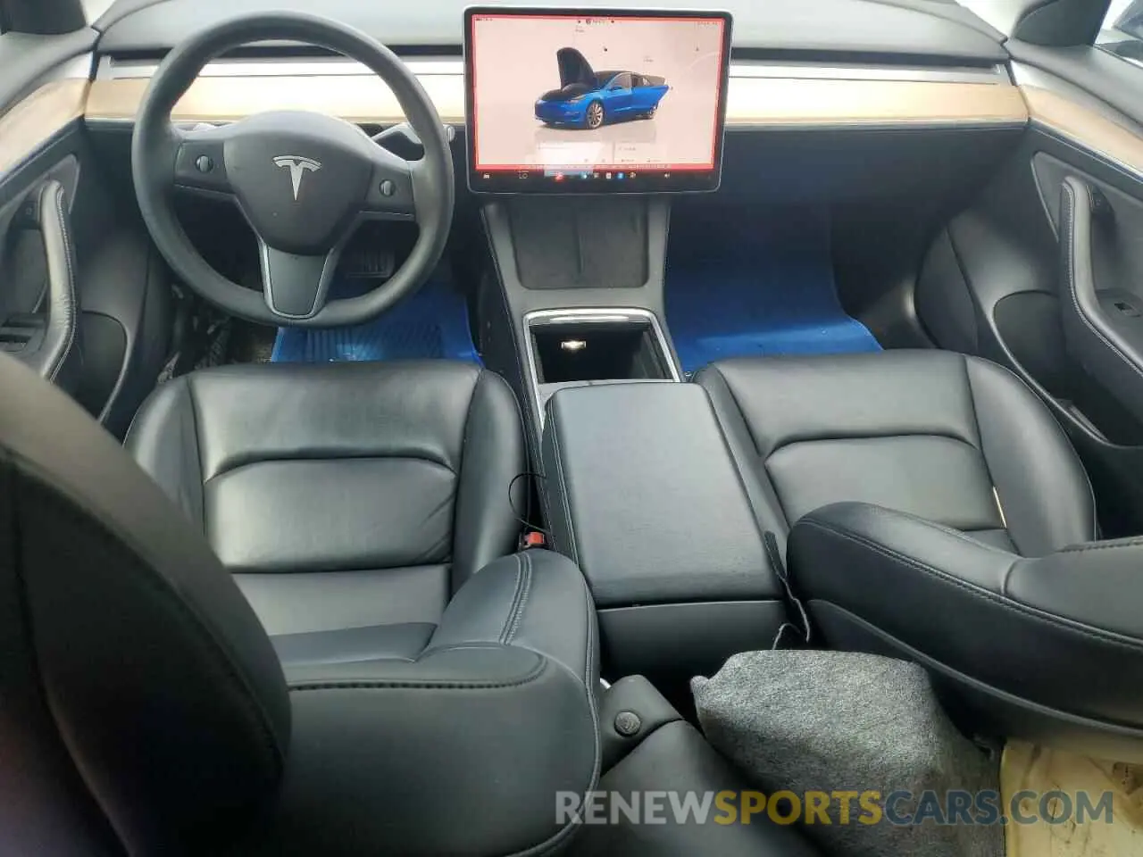 8 fotografías del automóvil dañado 5YJ3E1EB8NF188029 TESLA MODEL 3 2022