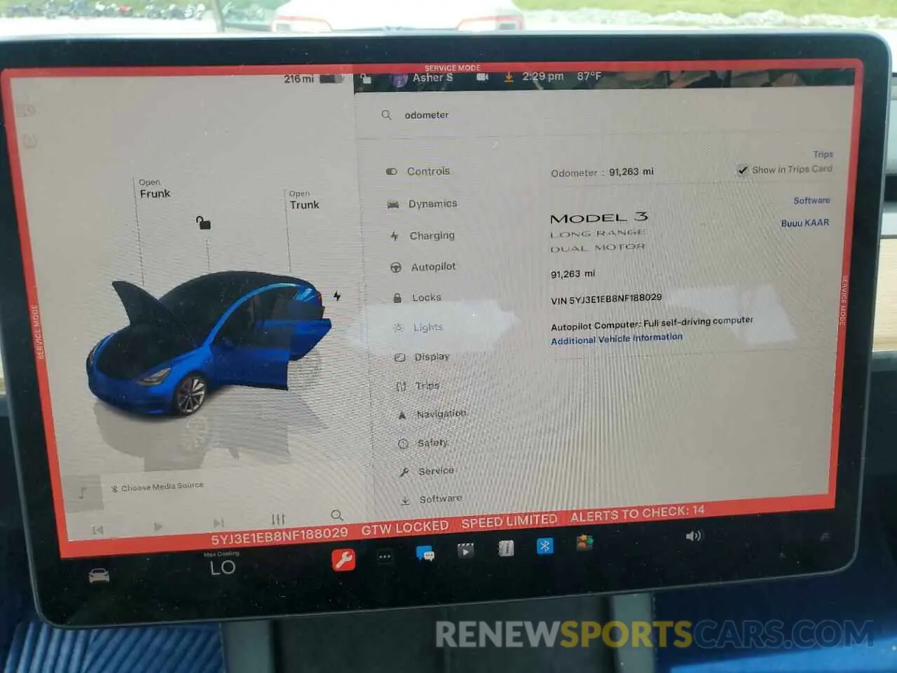 9 fotografías del automóvil dañado 5YJ3E1EB8NF188029 TESLA MODEL 3 2022