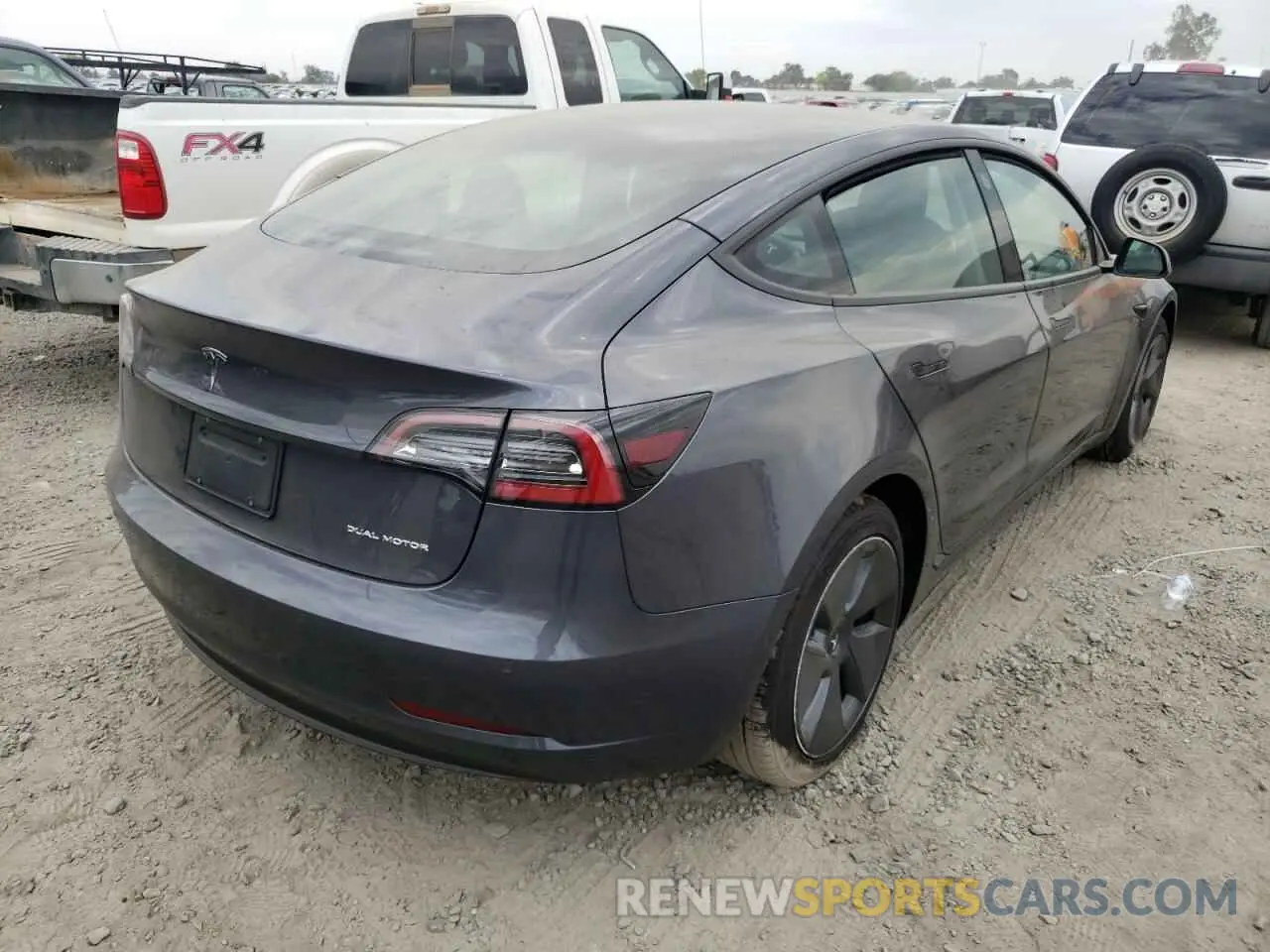 4 fotografías del automóvil dañado 5YJ3E1EB8NF188497 TESLA MODEL 3 2022