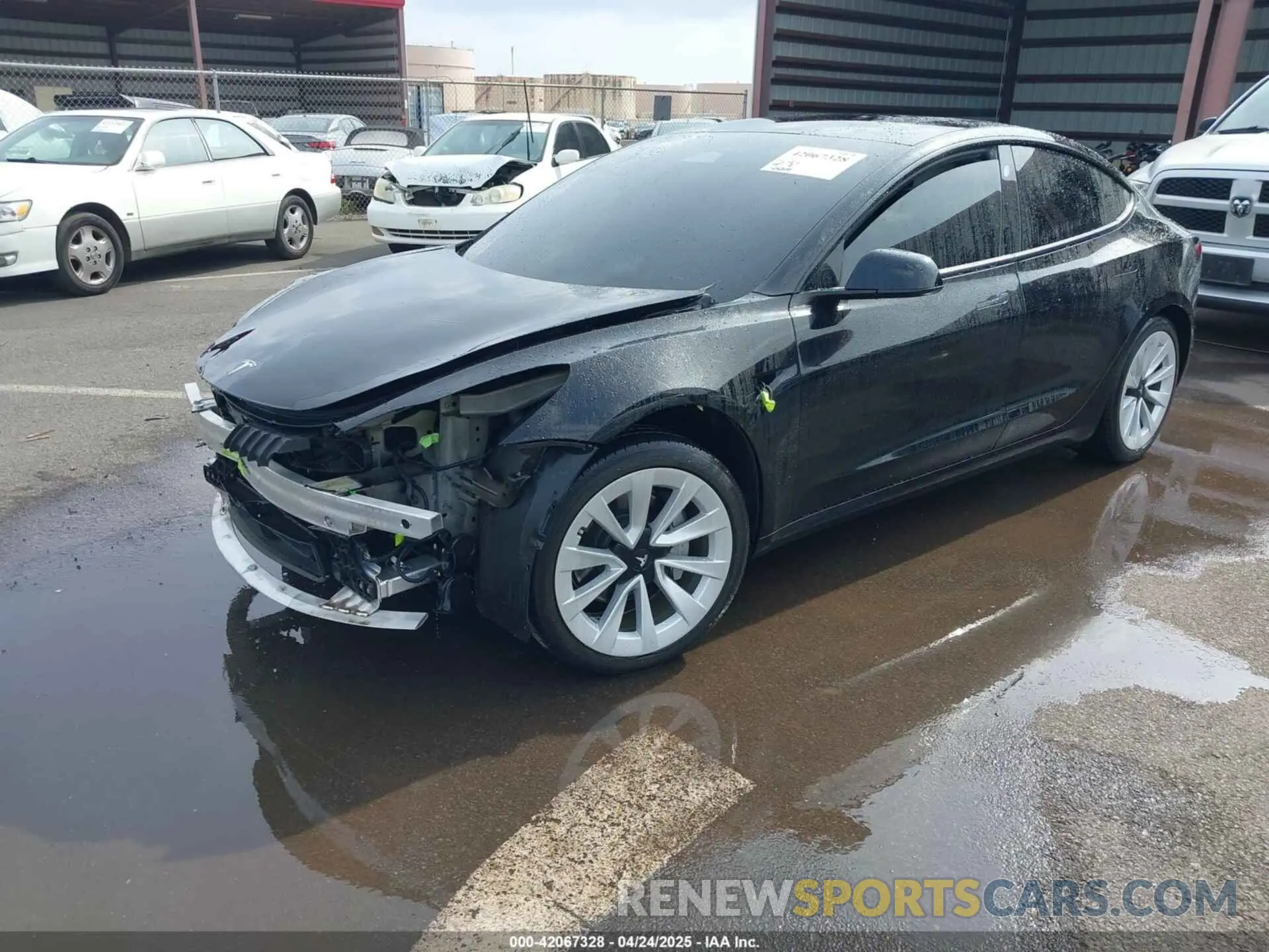 2 fotografías del automóvil dañado 5YJ3E1EB8NF197023 TESLA MODEL 3 2022