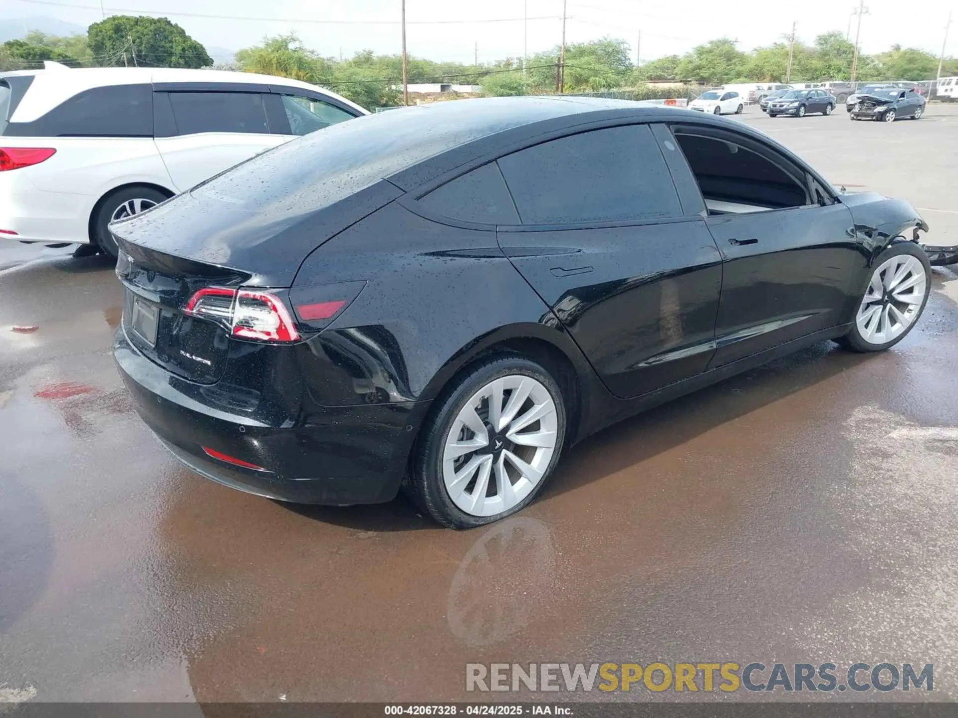 4 fotografías del automóvil dañado 5YJ3E1EB8NF197023 TESLA MODEL 3 2022