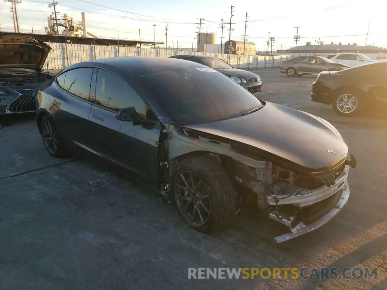 4 fotografías del automóvil dañado 5YJ3E1EB8NF202091 TESLA MODEL 3 2022