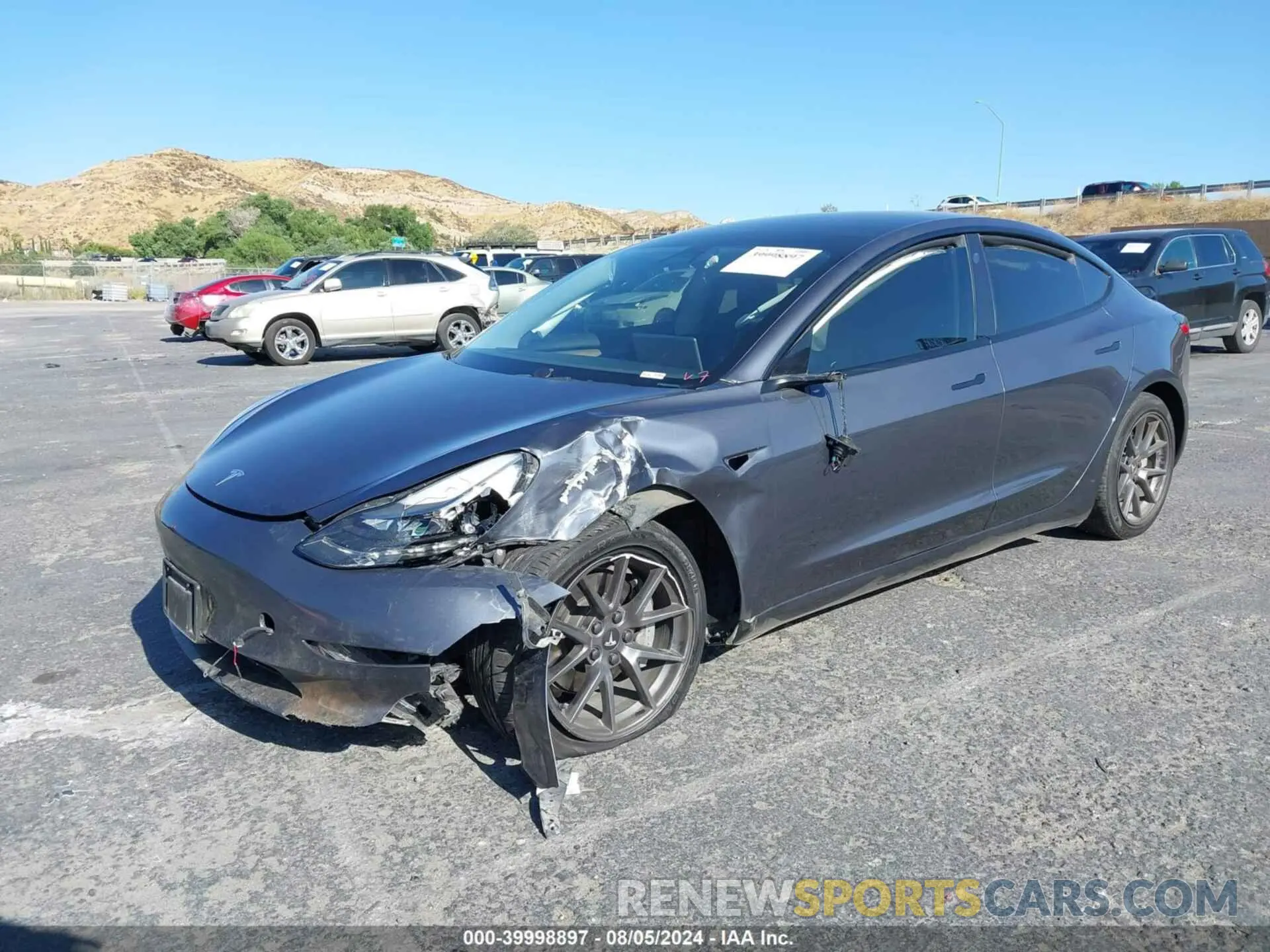 2 fotografías del automóvil dañado 5YJ3E1EB8NF206593 TESLA MODEL 3 2022