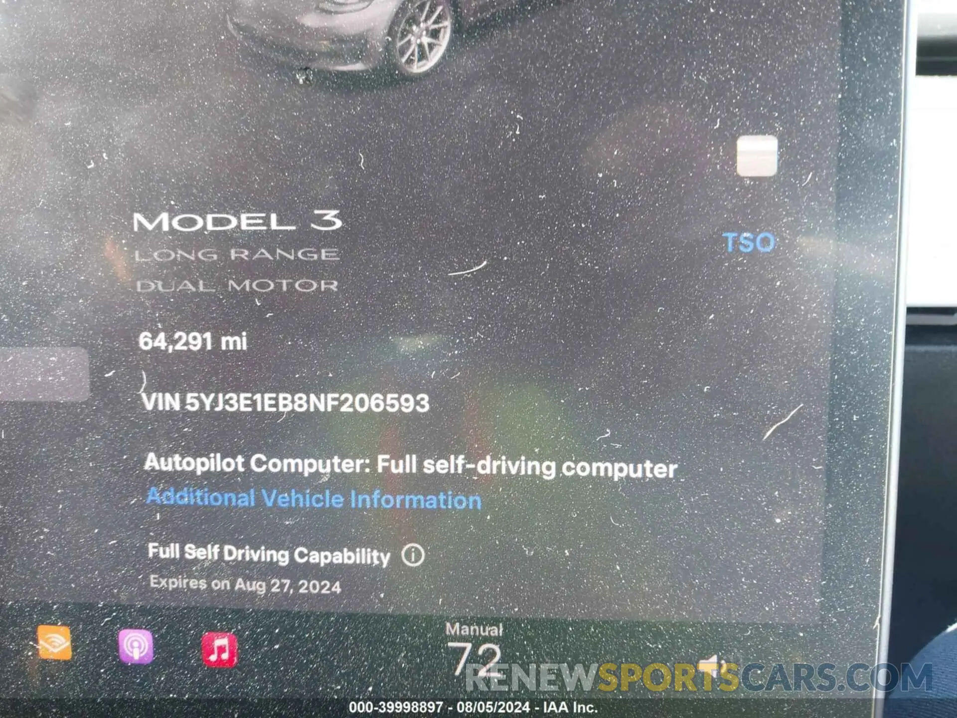 7 fotografías del automóvil dañado 5YJ3E1EB8NF206593 TESLA MODEL 3 2022