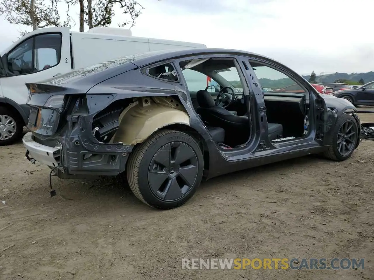 3 fotografías del automóvil dañado 5YJ3E1EB8NF207145 TESLA MODEL 3 2022