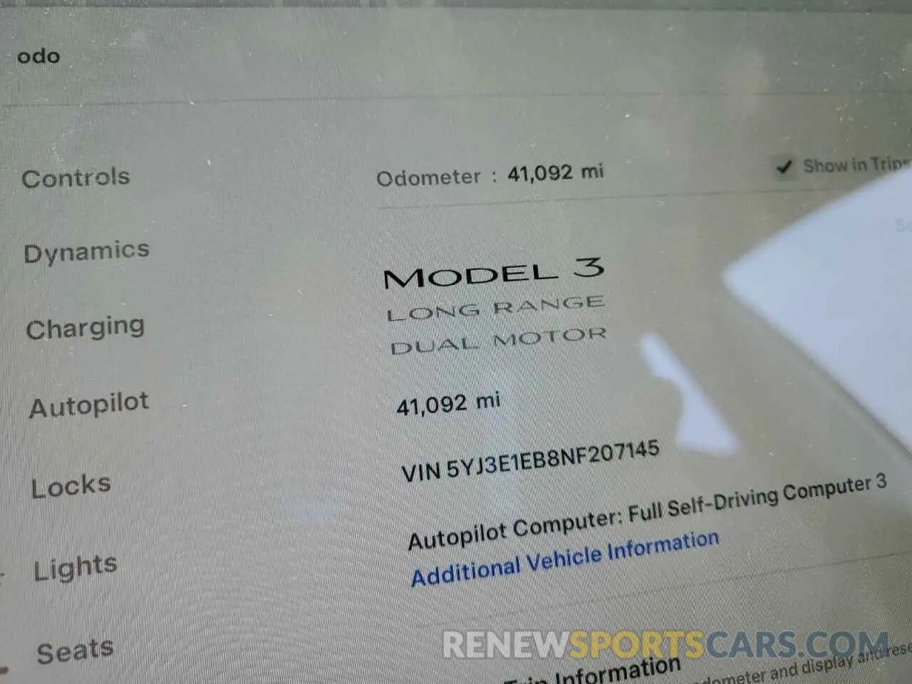 9 fotografías del automóvil dañado 5YJ3E1EB8NF207145 TESLA MODEL 3 2022