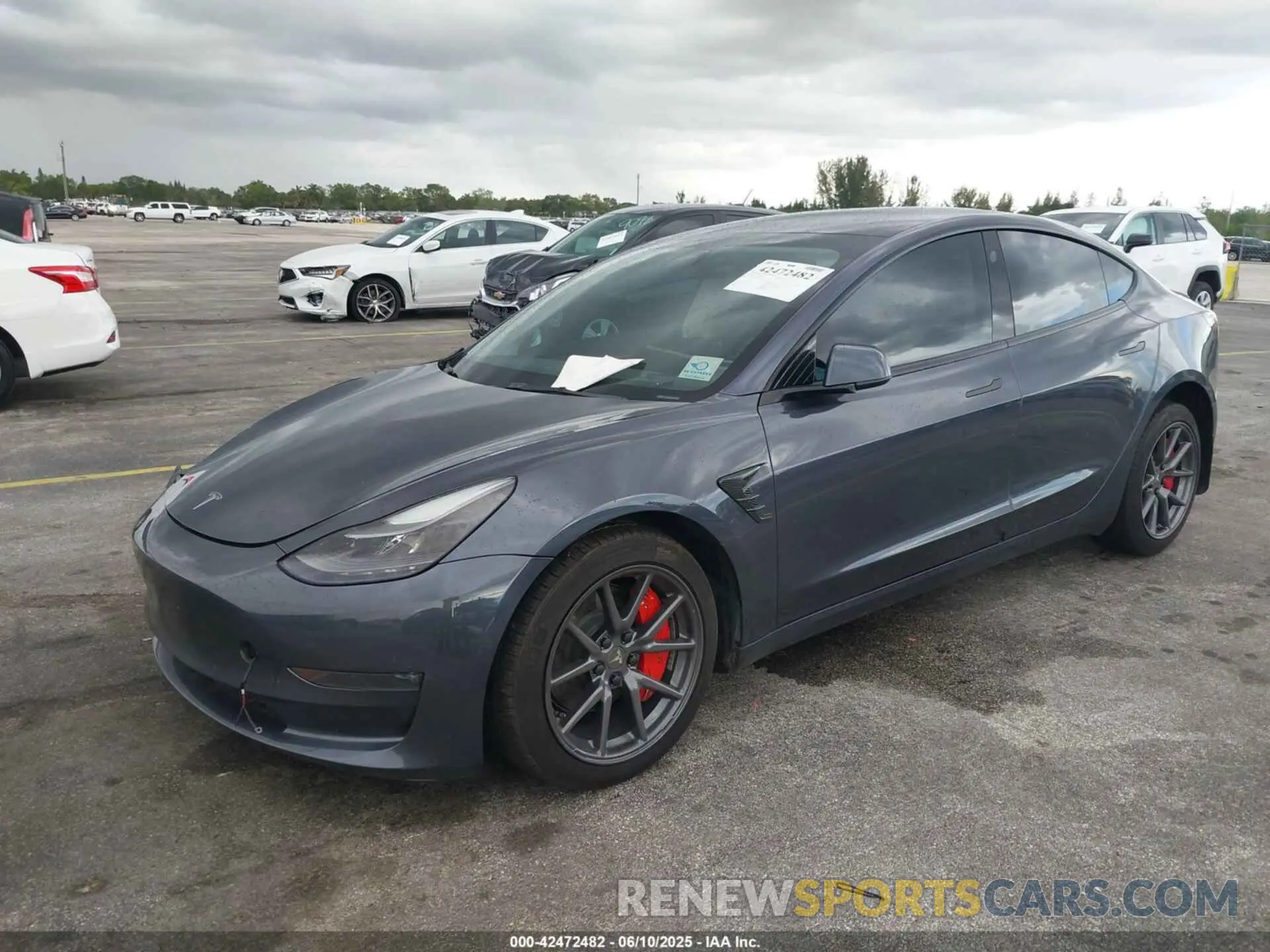 2 fotografías del automóvil dañado 5YJ3E1EB8NF247242 TESLA MODEL 3 2022