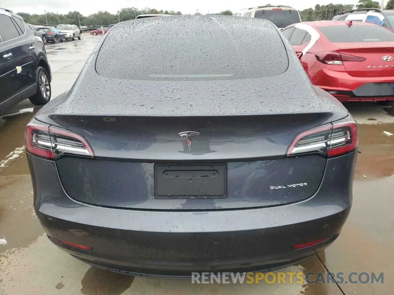 6 fotografías del automóvil dañado 5YJ3E1EB8NF248763 TESLA MODEL 3 2022