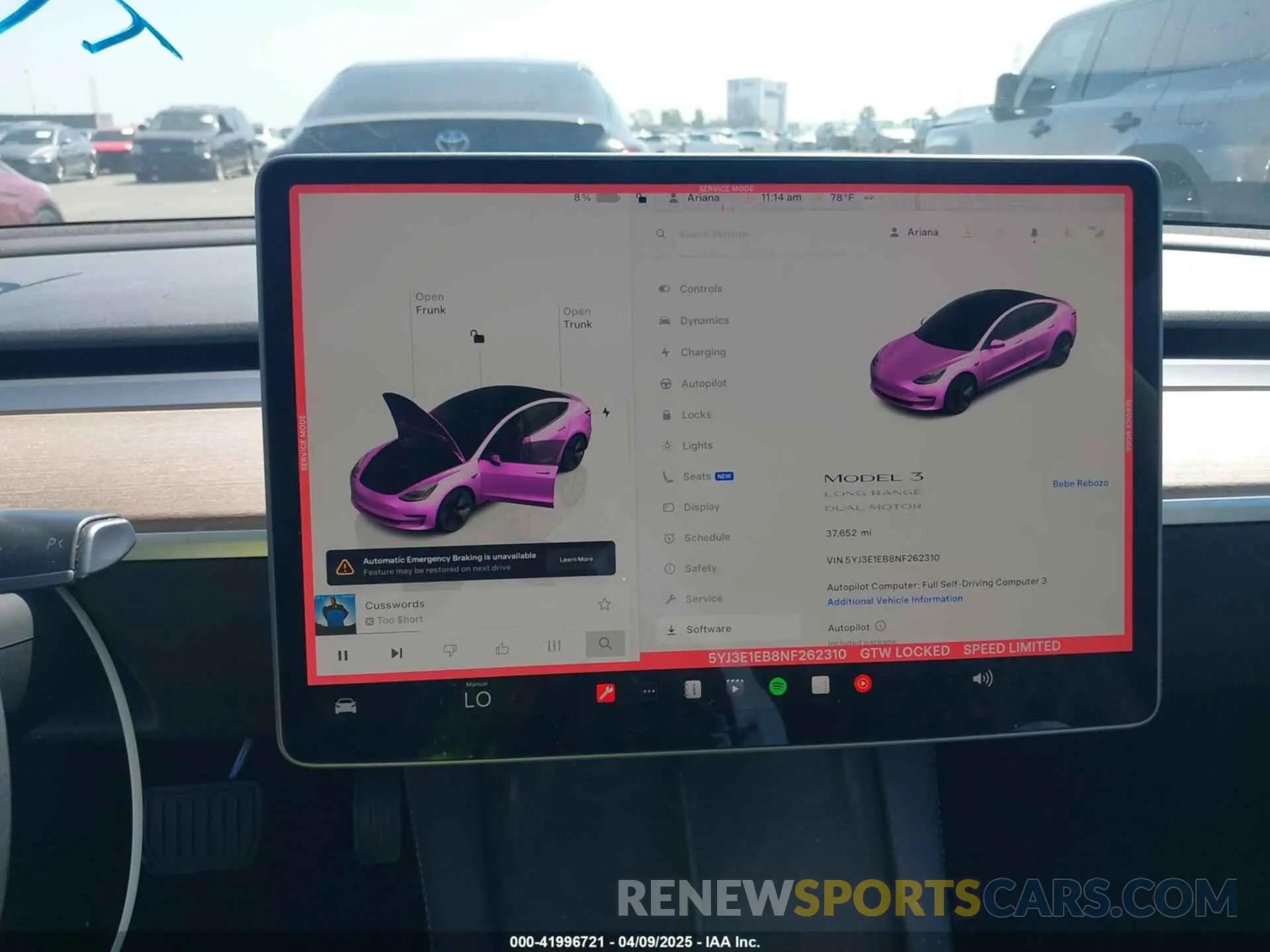 18 fotografías del automóvil dañado 5YJ3E1EB8NF262310 TESLA MODEL 3 2022